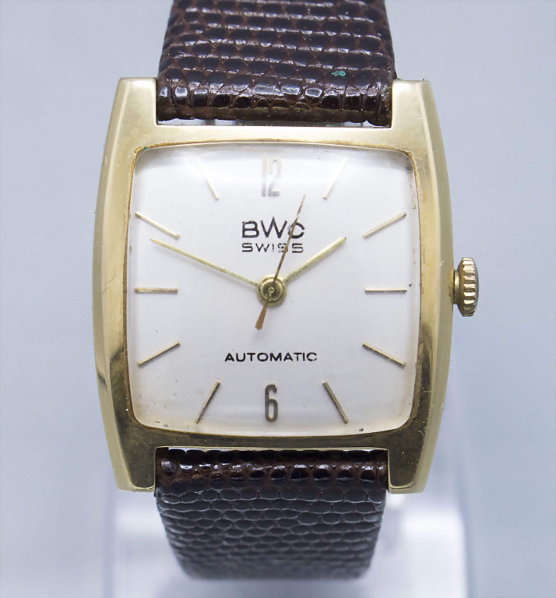 Herrenarmbanduhr / A 14 ct gold men's wristwatch, Buttes Watch Co. BWC, Swiss, um 1965