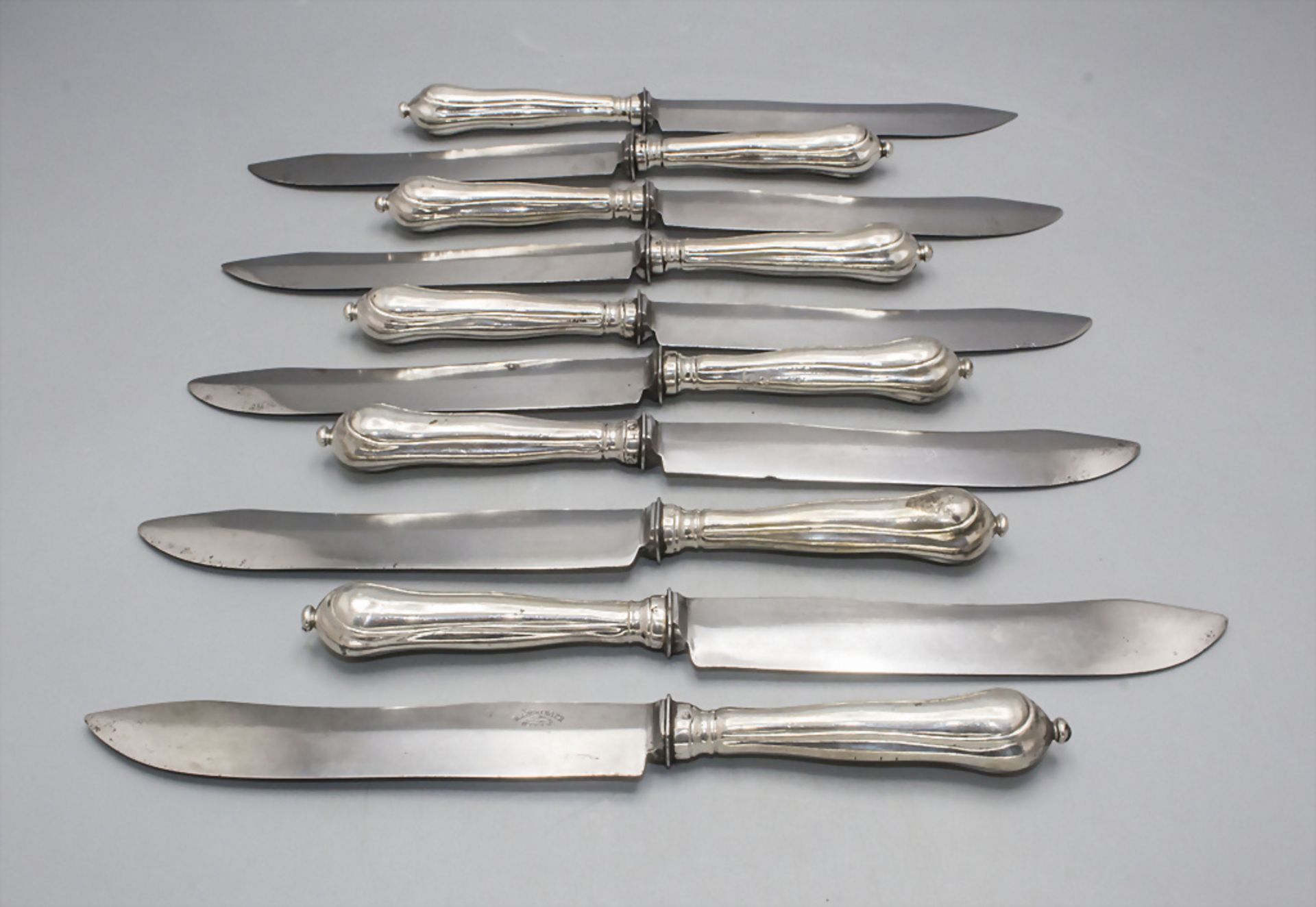 10 Barockmesser / 10 Baroque silver knives, Wien, um 1770