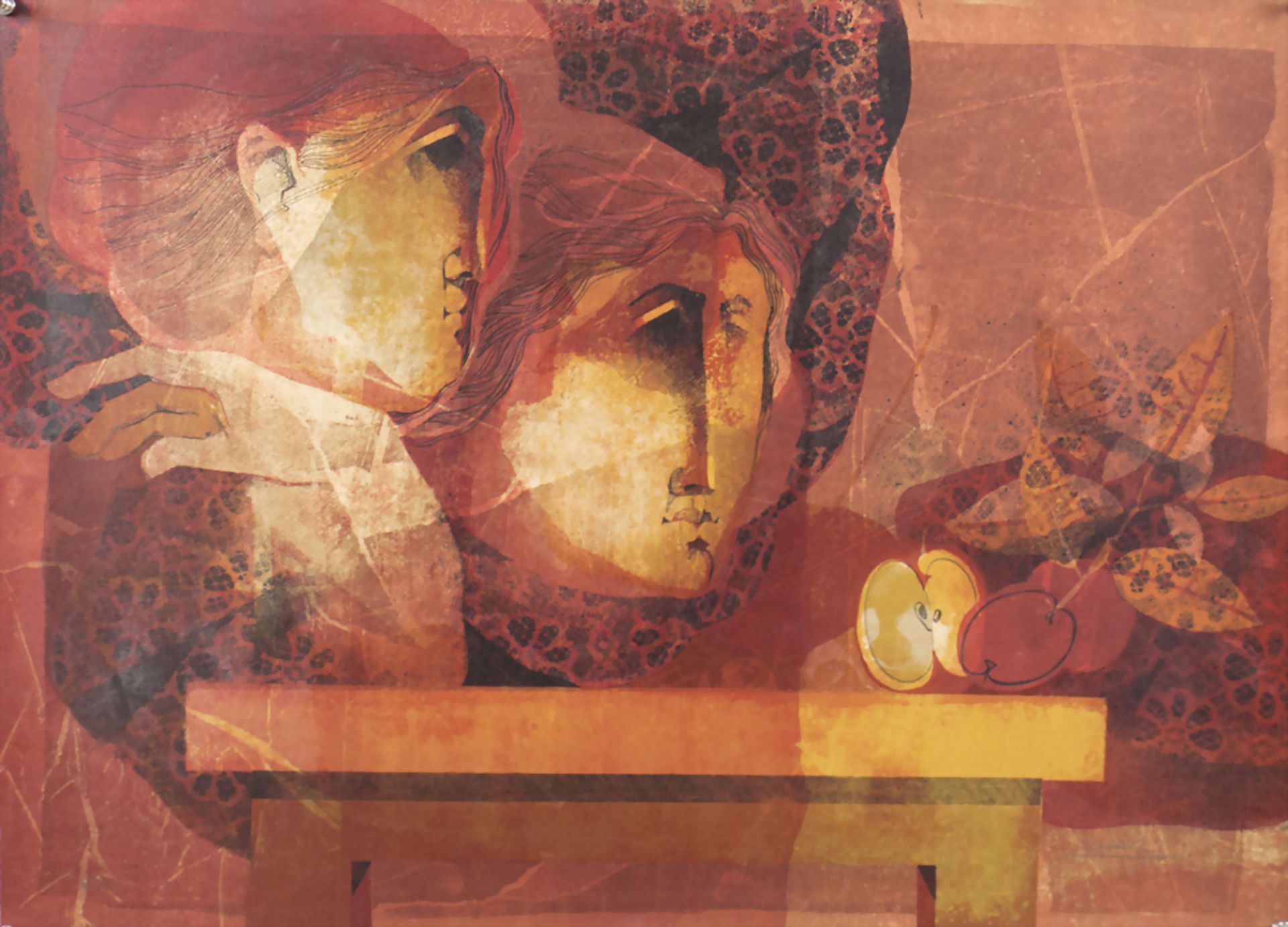 Alvar Sunol Munoz-Ramos, genannt Alvar (*1935), 'Frauenporträts mit Apfel' / 'Portraits of ...