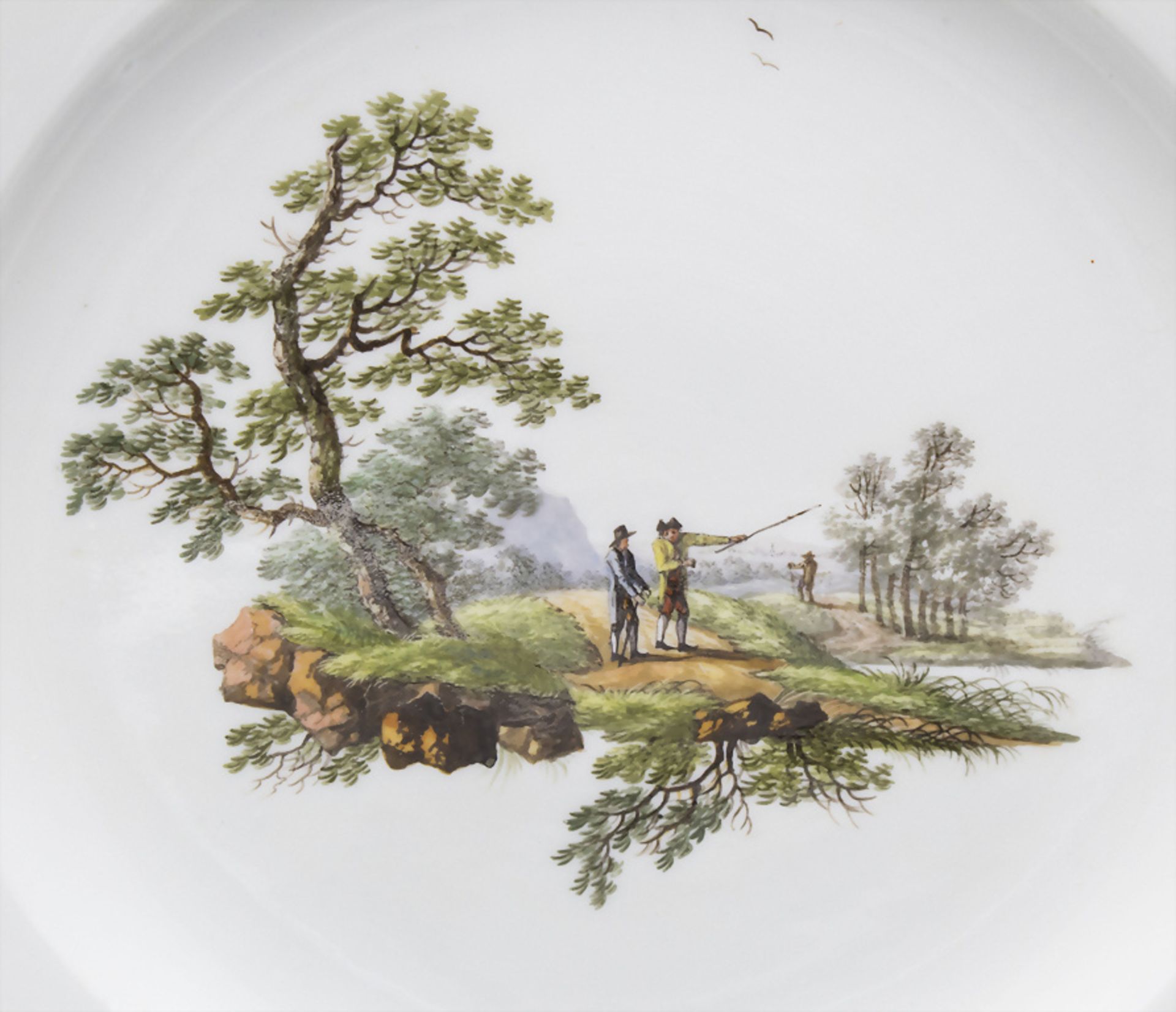 Teller mit feiner Landschaftsmalerei / A plate with a landscape, Meissen, Marcolini-Periode, ... - Image 2 of 3