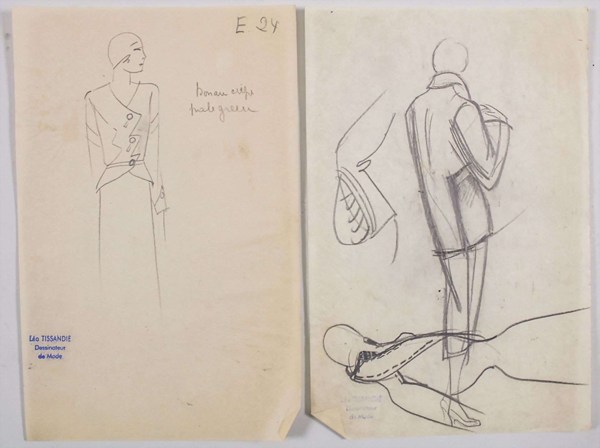 Léo TISSANDIÉ (Bessuéjouls 1888 - 1951 Paris), Konvolut Modezeichnungen, um 1920-30er Jahre - Bild 4 aus 4