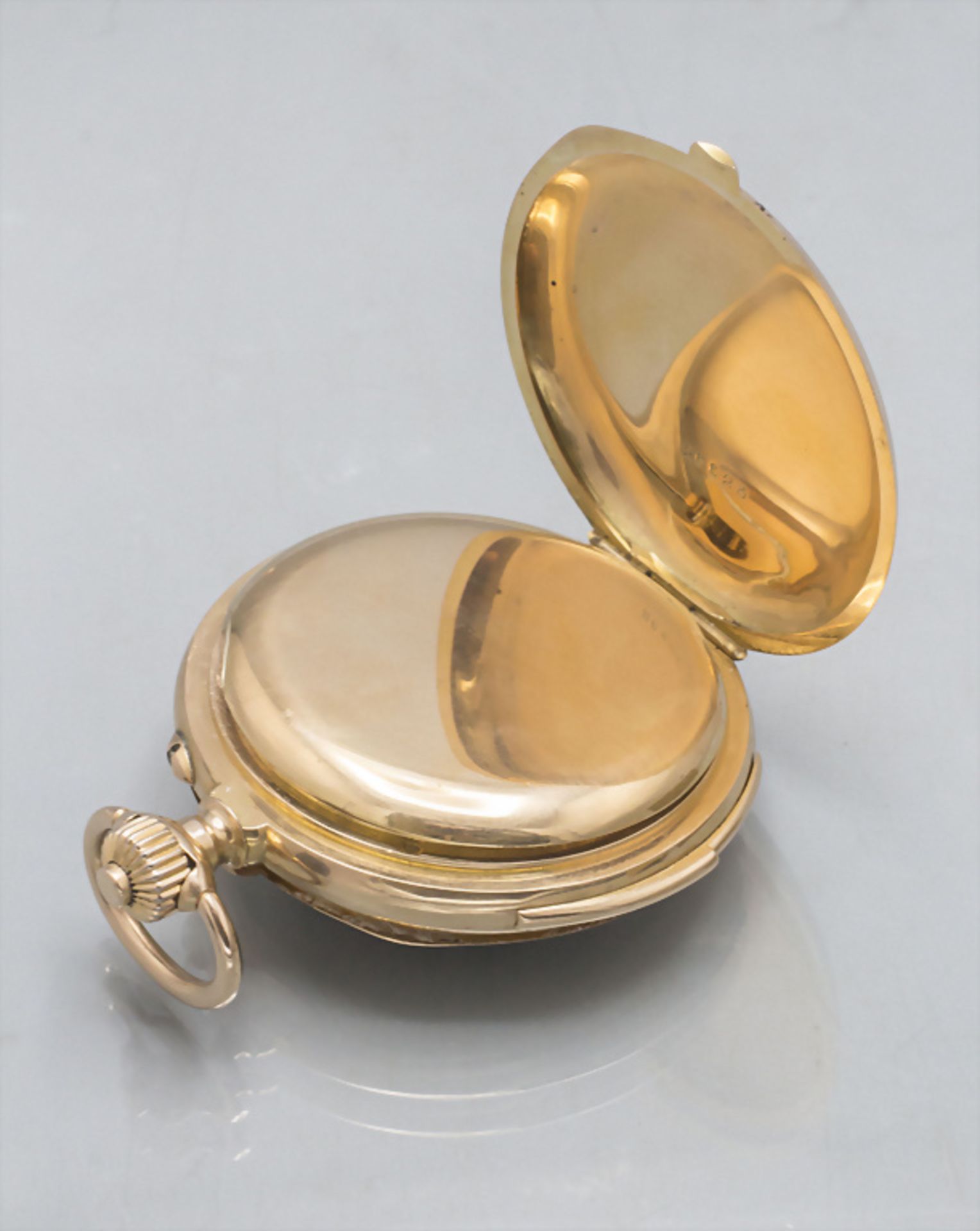 Offene Taschenuhr Minutenrepetition / A 18 ct gold open faced watch, Schweiz/Swiss, um 1910 - Image 5 of 5
