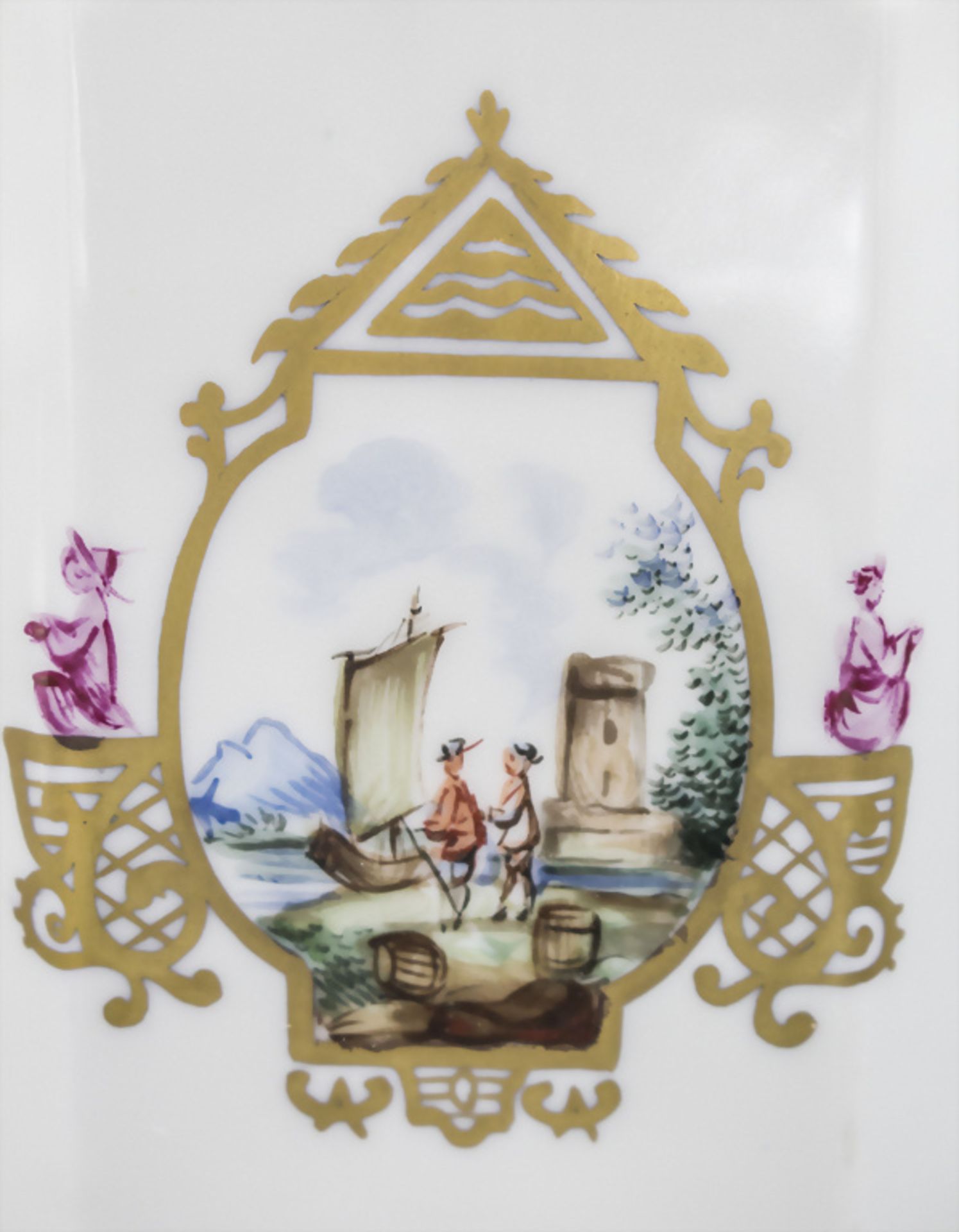 Teedose mit Chinoiserien / A tea caddy with Chinoiserie scenes, Carl Thieme, Potschappel, nach 1900 - Image 8 of 8