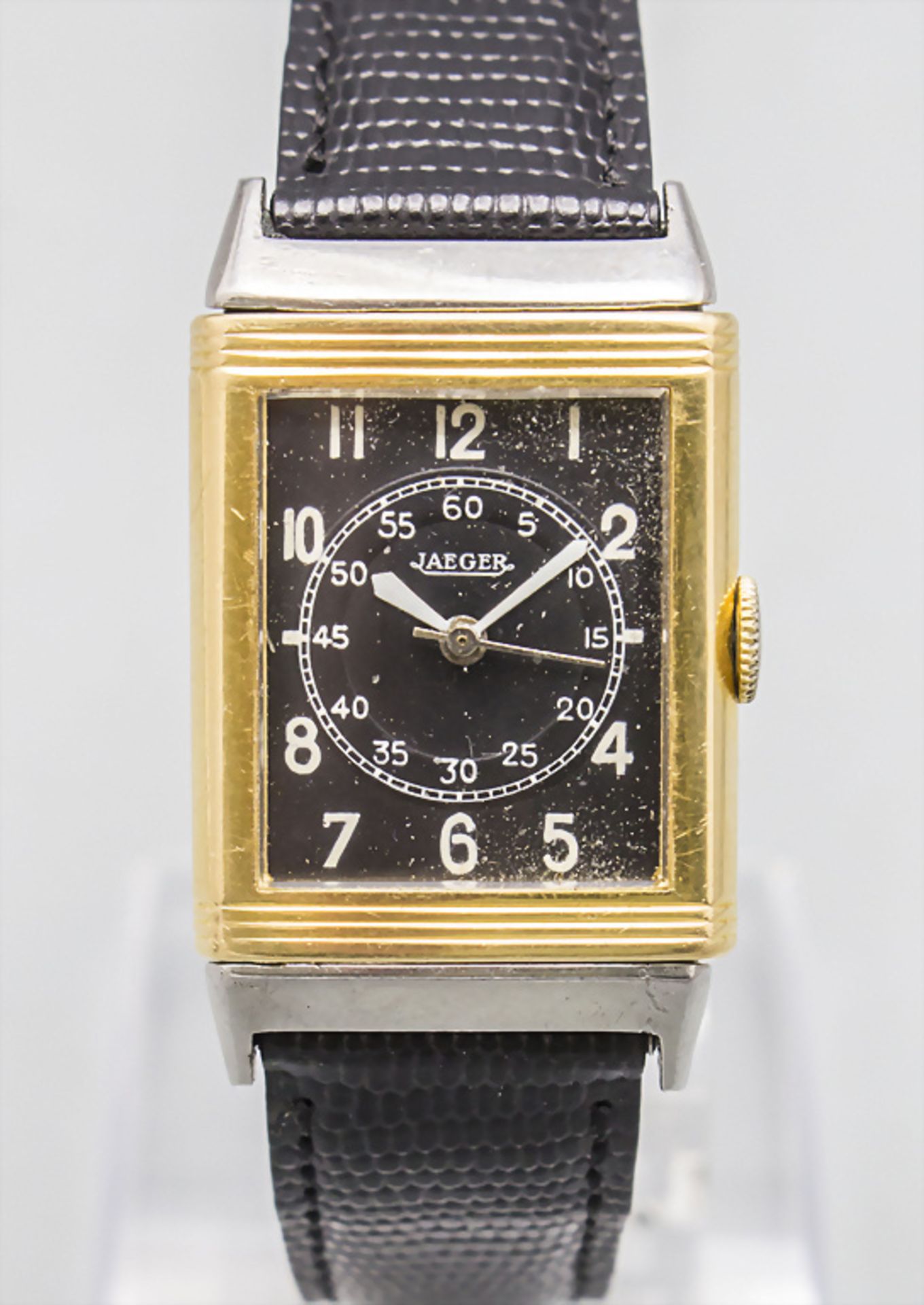 Herrenarmbanduhr Reverso / A men's 18 ct gold wristwatch, Jaeger Le Coultre, Schweiz, um 1935