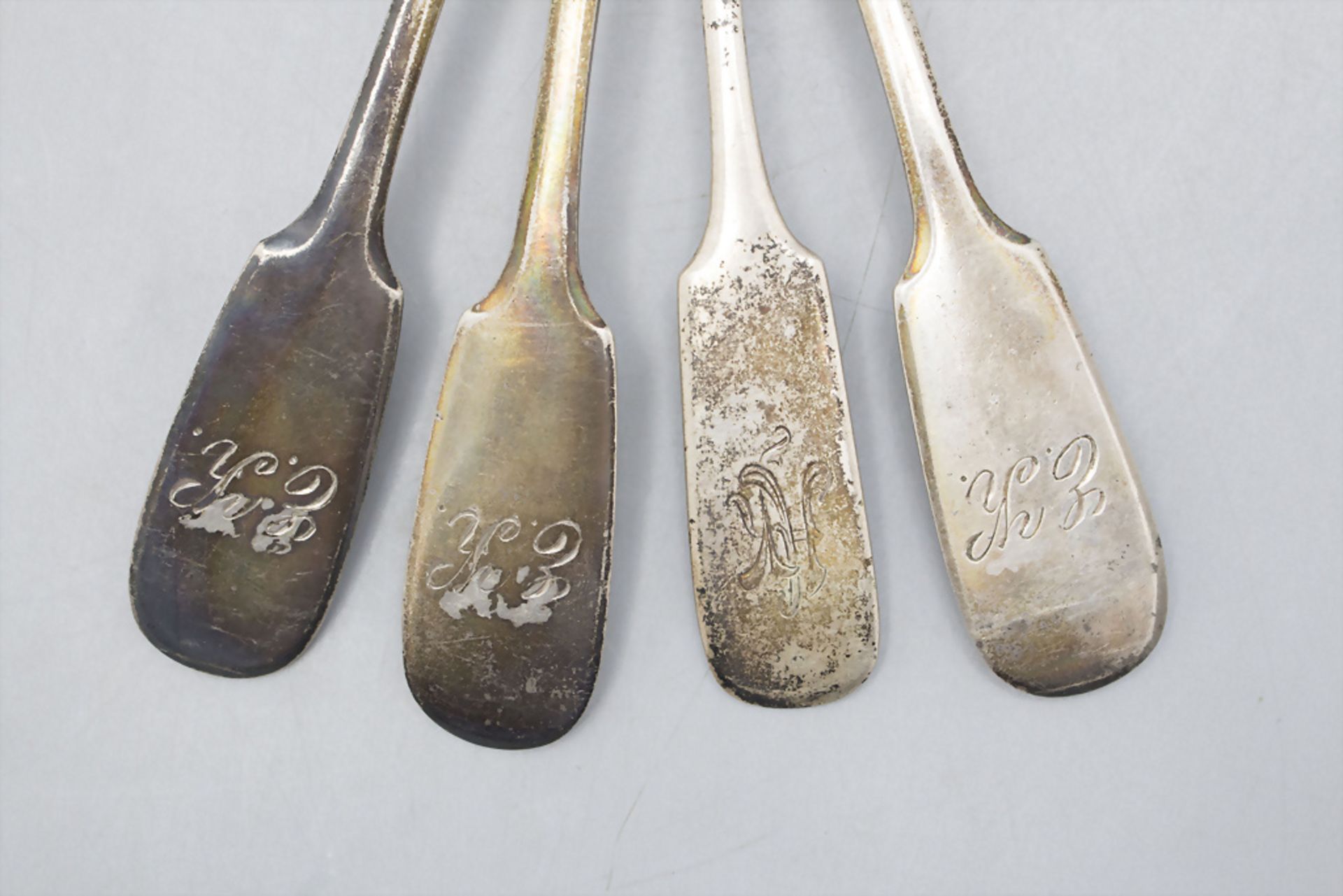 4 Löffel / 4 silver spoons, Riga, 1875 - Bild 2 aus 5