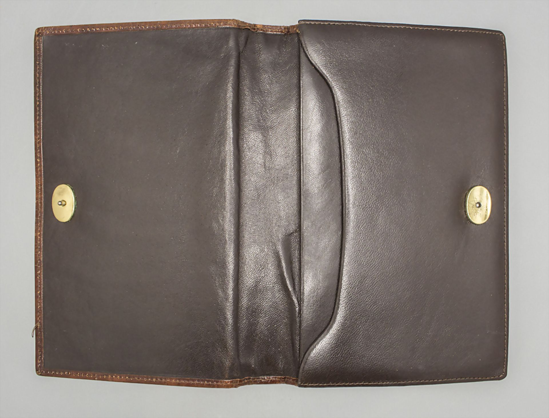 Gemusterte Lederhandtasche / A patterned leather handbag, wohl Italien - Bild 4 aus 5