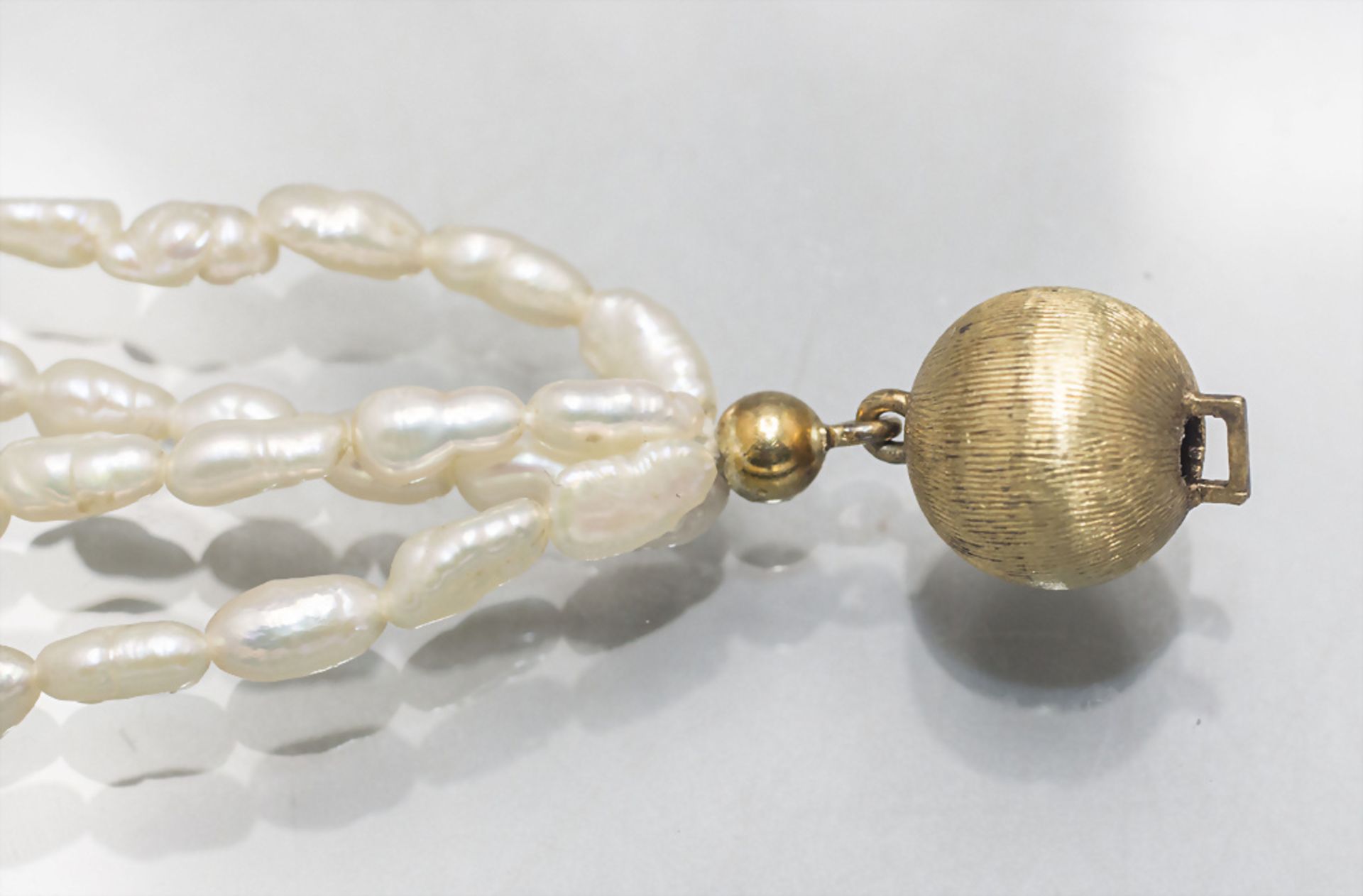 Vierreihiges Süsswasserperlen-Kollier / A four string pearl necklace with 14 ct gold closure - Image 2 of 3