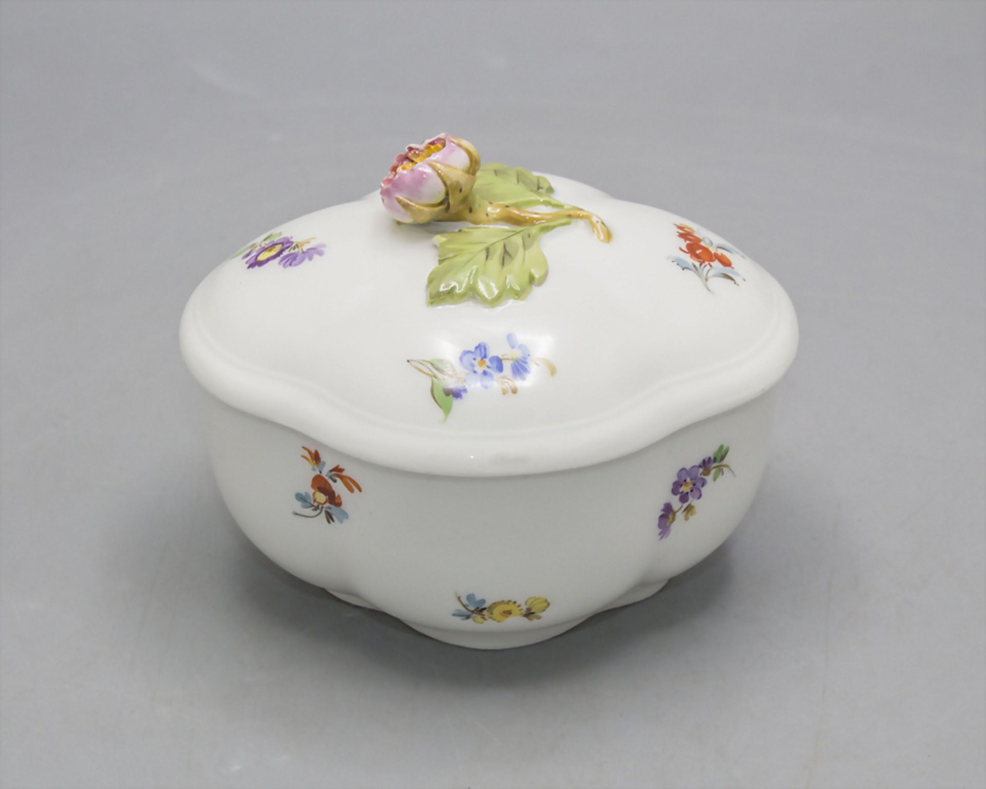 Zuckerdose mit einer Aster / A sugar bowl with an aster, Meissen, um 1880