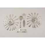 Art Déco Fischbesteck für 18 Personen / 38 pieces of silver Art Deco fish cutlery, Frankreich, ...