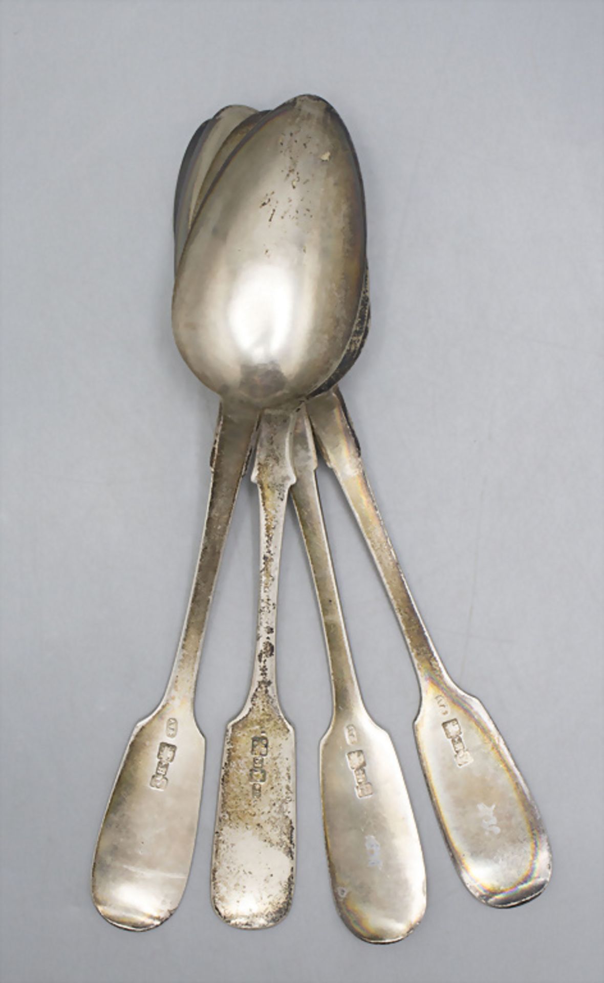 4 Löffel / 4 silver spoons, Riga, 1875 - Bild 3 aus 5