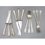 12 tlg. Dessertbesteck / 12 pieces of silver dessert cutlery, Tschechoslowakei, um 1925