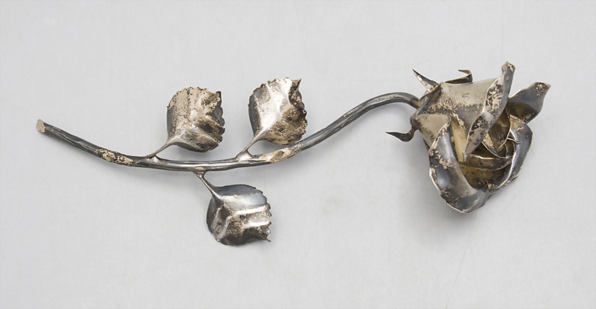 Rose in Silber / A single stem silver rose, Mailand, um 1955-1970 - Image 5 of 5