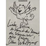 Autograph und Zeichnung Wolfgang Joop (*1944)
