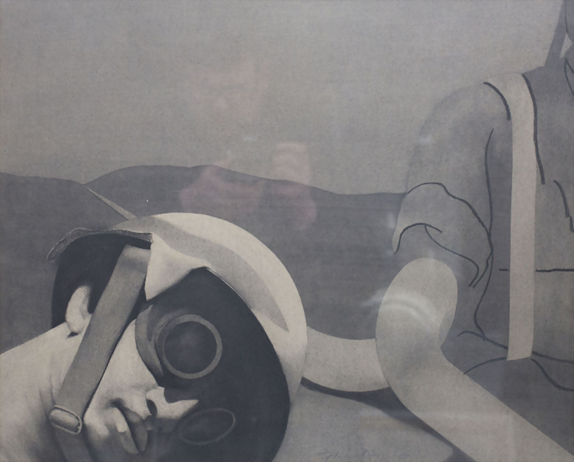 Unbekannter Signaturist des 20. Jh., 'Der Stahlhelmträger' / 'The steal helmet wearer', 1968