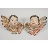 Paar geflügelte Puttoköpfe / A pair of winged putto heads, süddeutsch, 18. Jh.