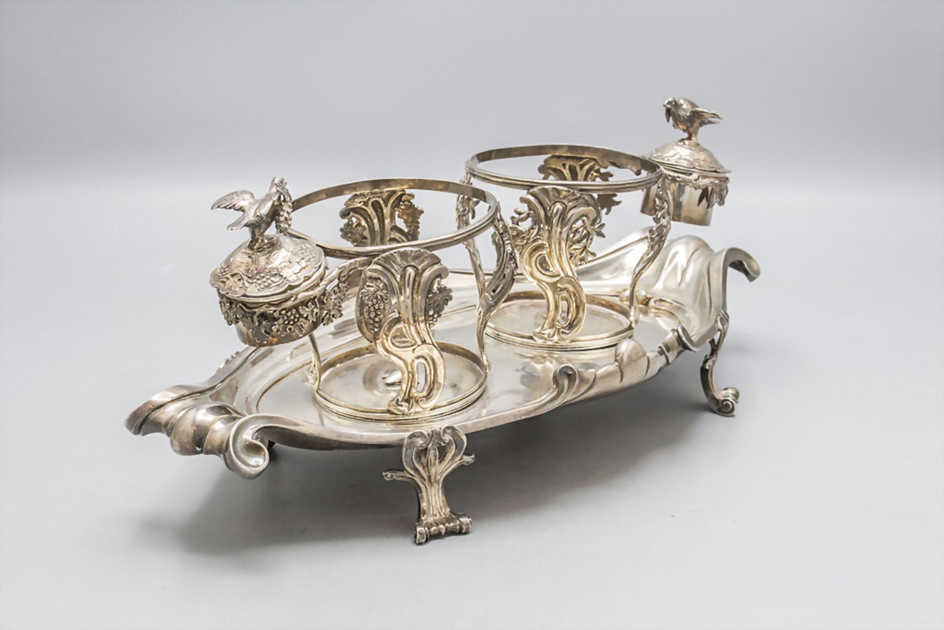 Barock-Menage / A Baroque silver cruet stand / Huiliere, Guillaume Brunet, Arles, 1770 - Bild 3 aus 9