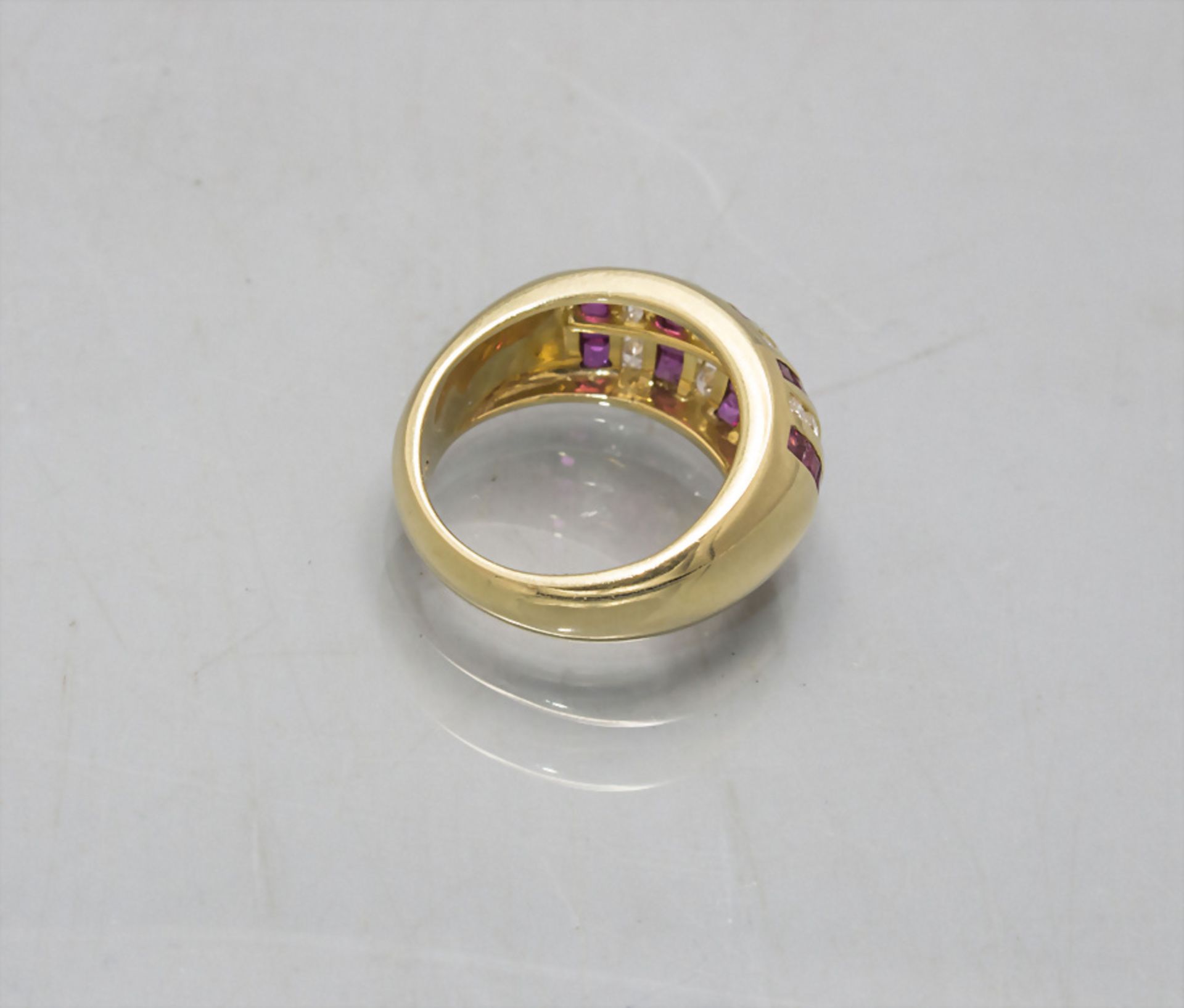 Damenring mit Diamanten und Rubinen / An 18 ct ladies gold ring with diamonds and rubies - Bild 3 aus 3