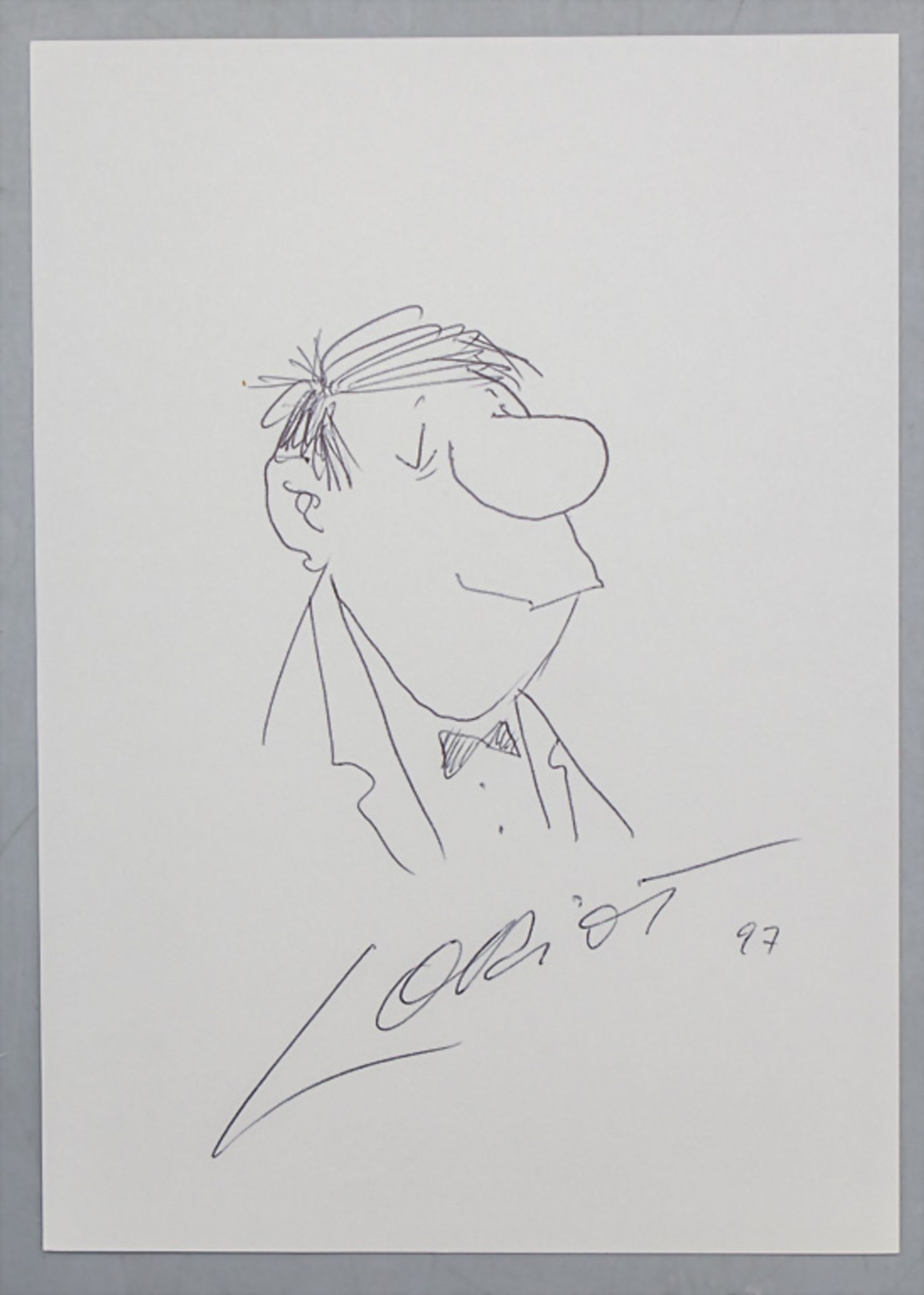 Autograph und Zeichnung von Vicco VON BÜLOW bzw. LORIOT (*1923-2011), 1997