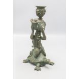 Bronzeleuchter 'Triton auf Schildkröte' / A bronze candle holder of a Triton on a tortoise, ...