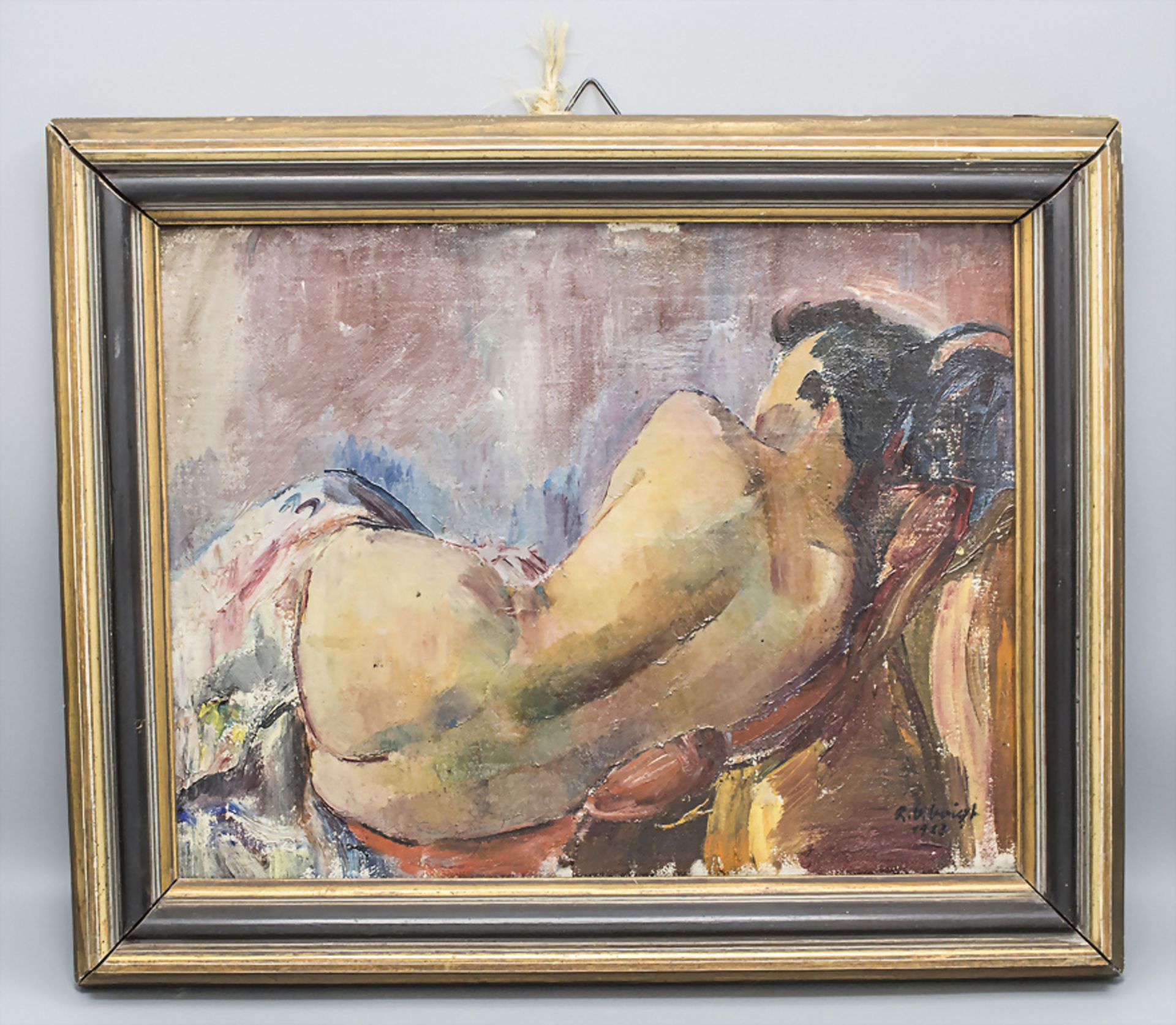 Unbekannter Künstler des 20. Jh., Expressiver Frauenakt / An expressive female nude, 1923 - Bild 2 aus 5