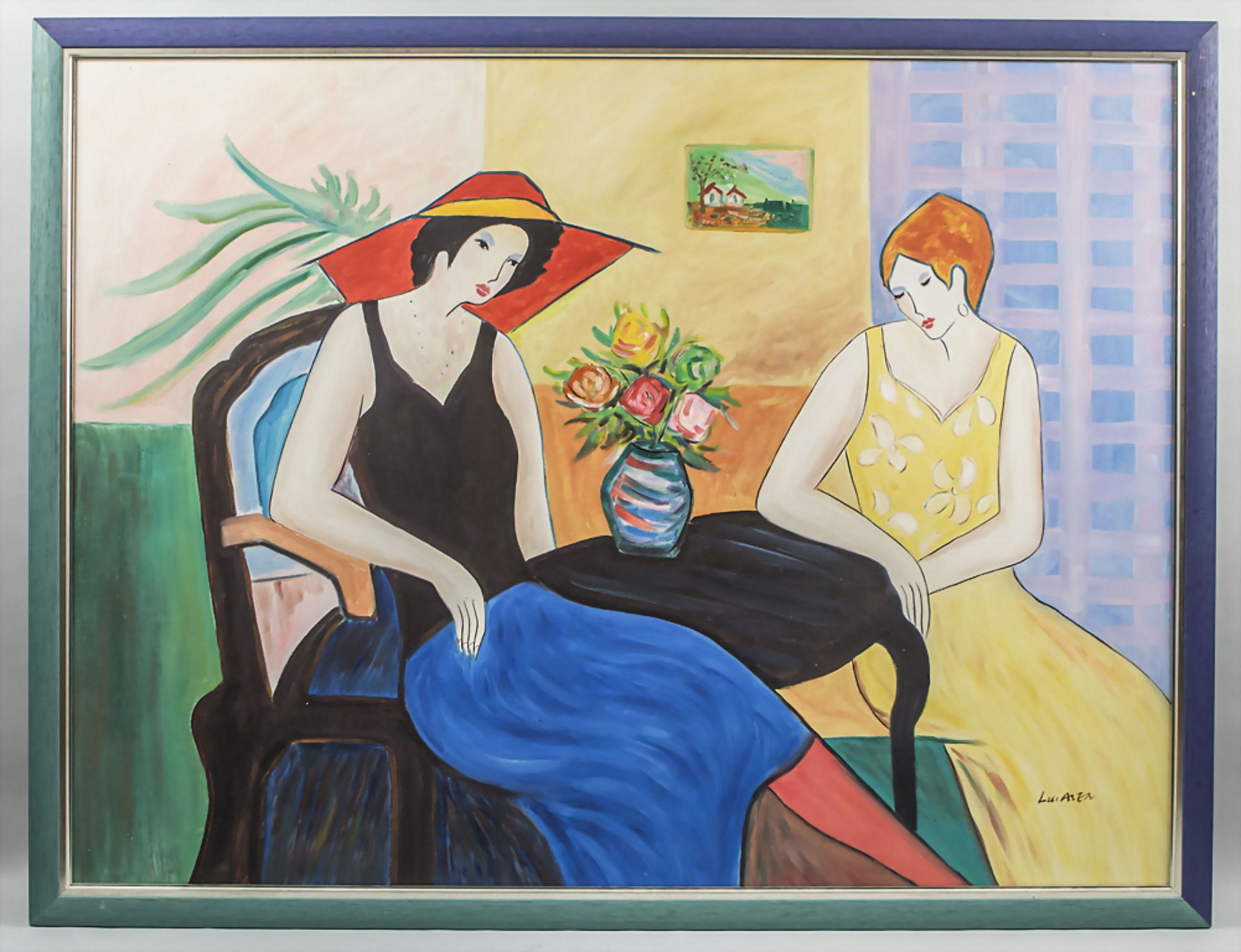 Reinier LUCASSEN (*1939), 'Zwei Damen am Tisch' / 'Two ladies at the table' - Image 2 of 4