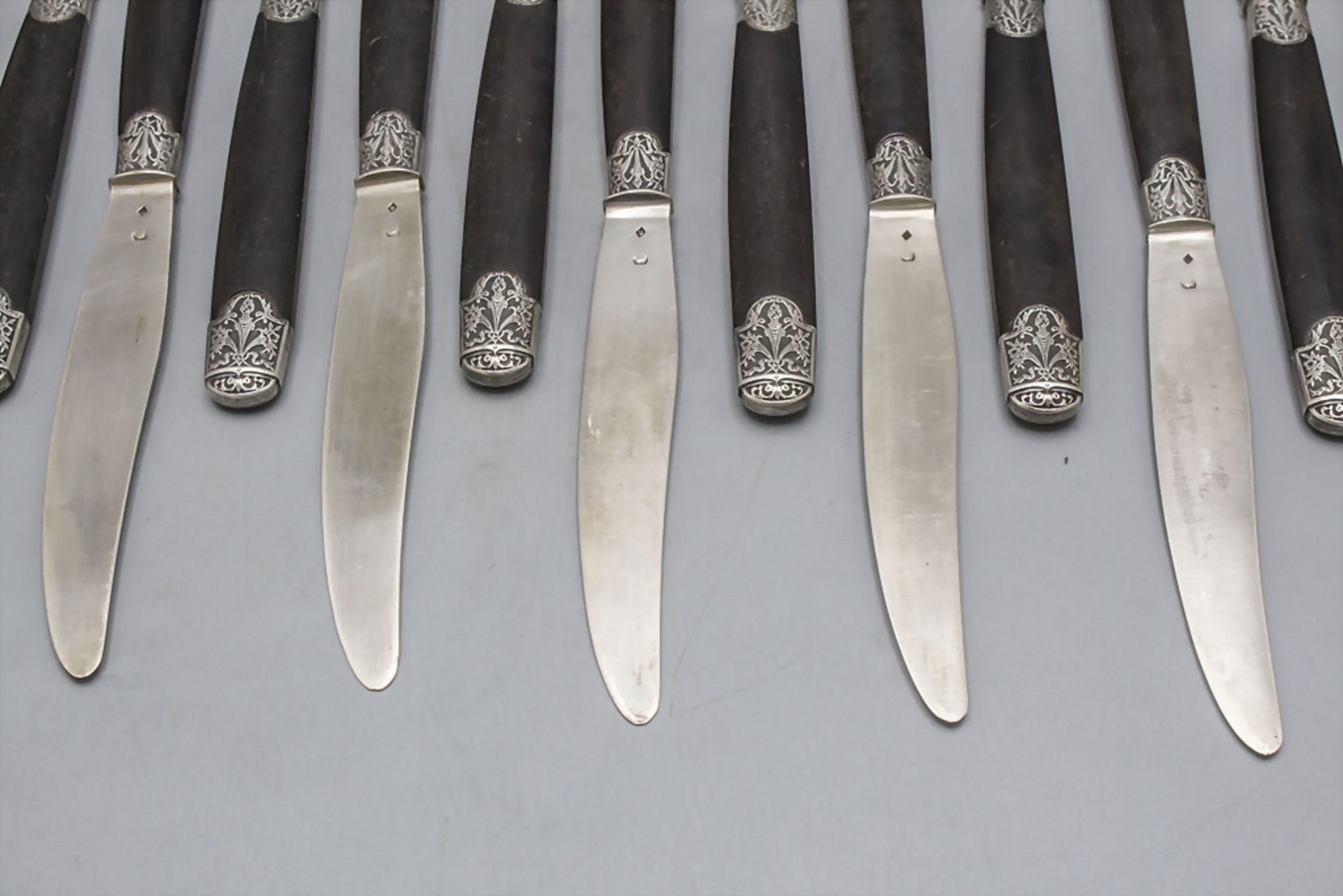 15 Obstmesser / 15 silver fruit knives, Frankreich, Paris, Mitte/Ende 19. Jh. - Image 2 of 4