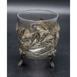Jugendstil Silberstand mit Glaseinsatz / An Art Nouveau vase with silver mount, Henri Lapeyre, ...