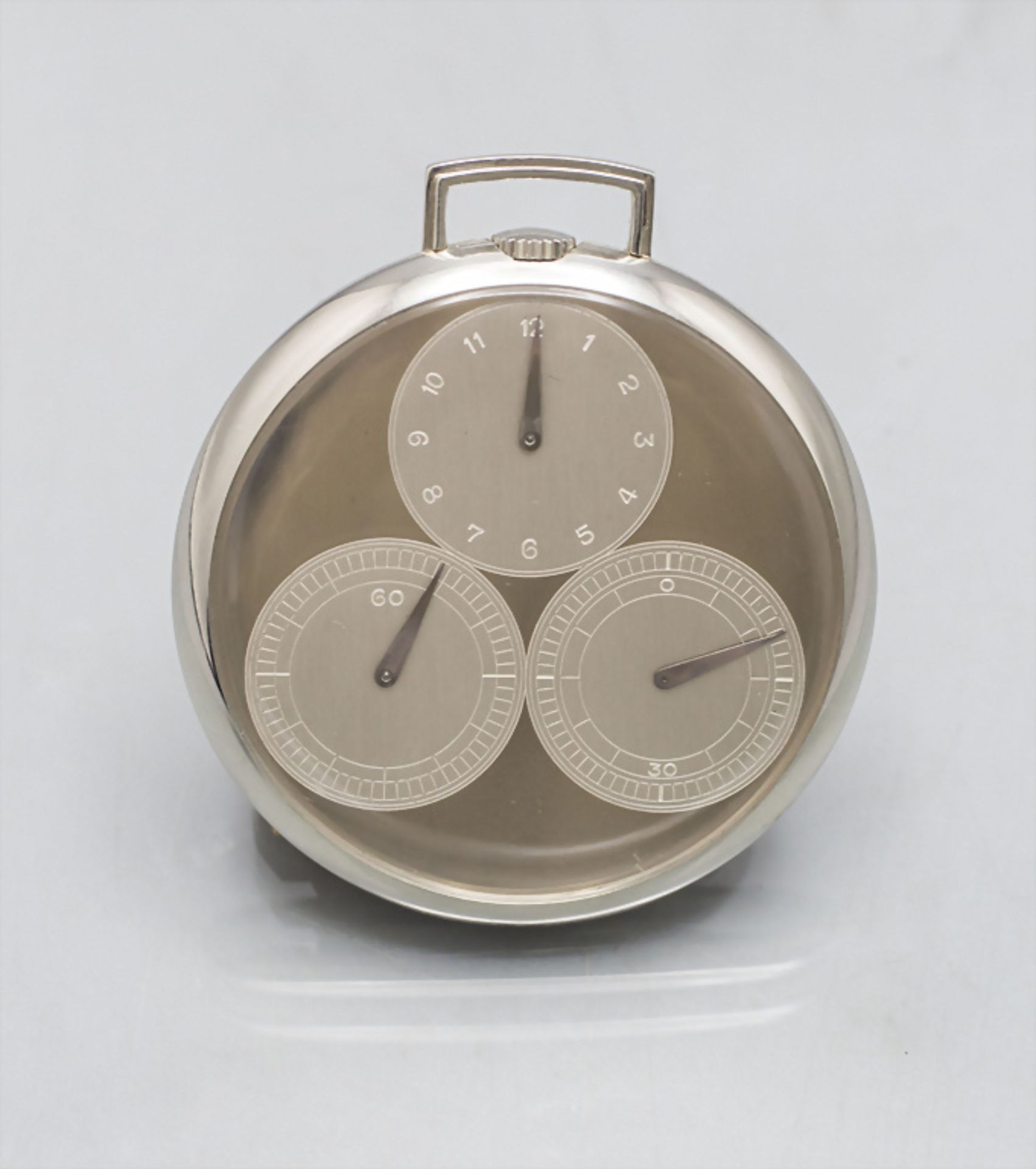 Offene Art Déco Taschenuhr - Regulator / An 18 ct gold open faced watch, Haas Neveux & Co., ...