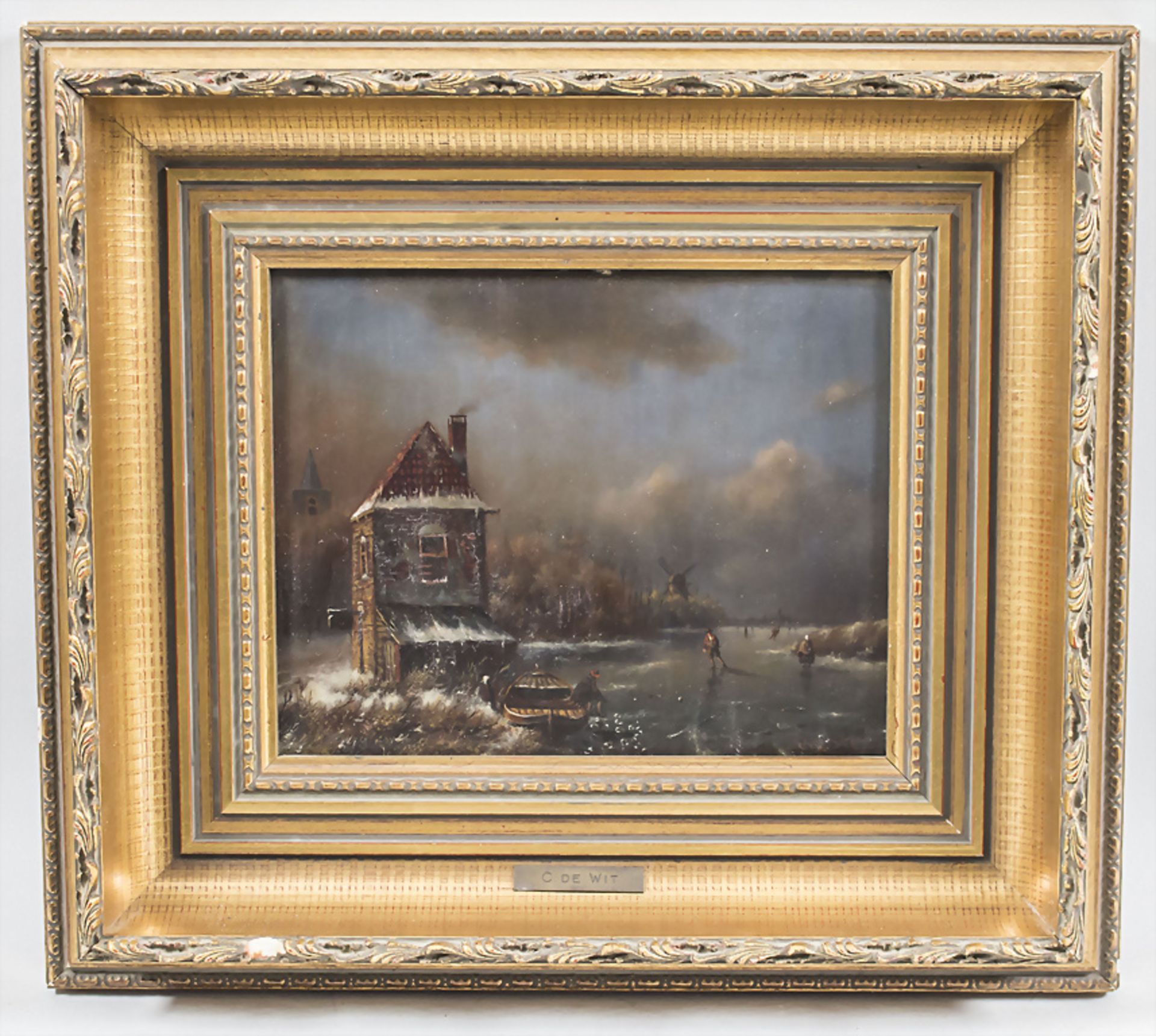 Cornelis Pieter DE WIT (1882-1975), 'Holländische Winterlandschaft' / 'A Dutch winter landscape' - Bild 2 aus 4