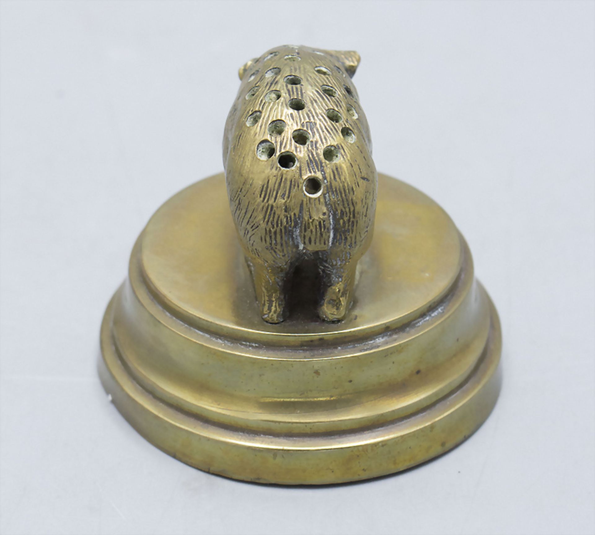 Stachelschwein als Zahnstocherhalter / A brass porcupine as toothpick holder, Frankreich, ... - Bild 3 aus 4