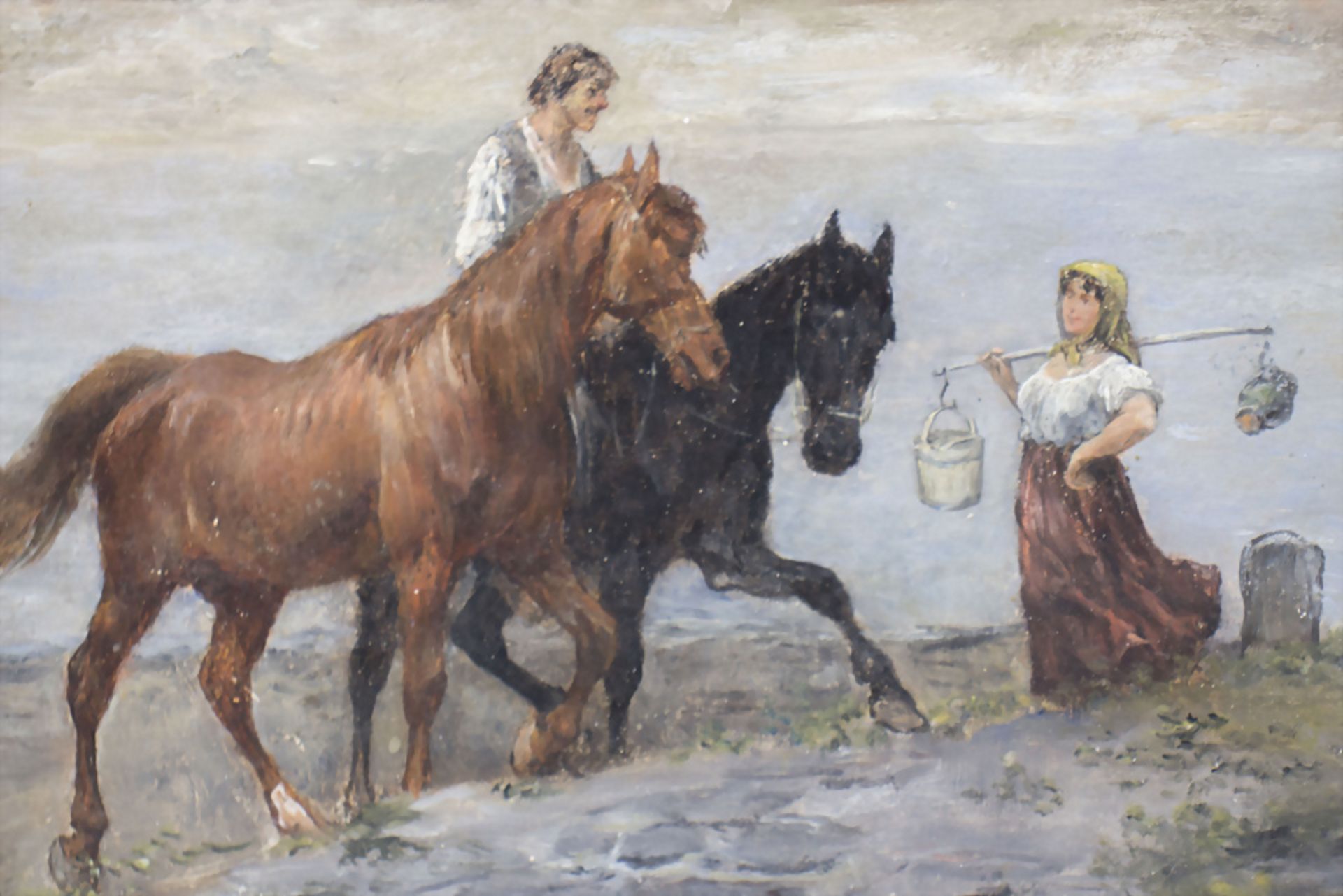 Alfred FRIEDLÄNDER (1860-1933), Ritter von Malheim, 'Uferlandschaft mit Pferden' / 'A ... - Image 4 of 7