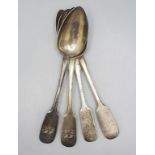 4 Löffel / 4 silver spoons, Riga, 1875
