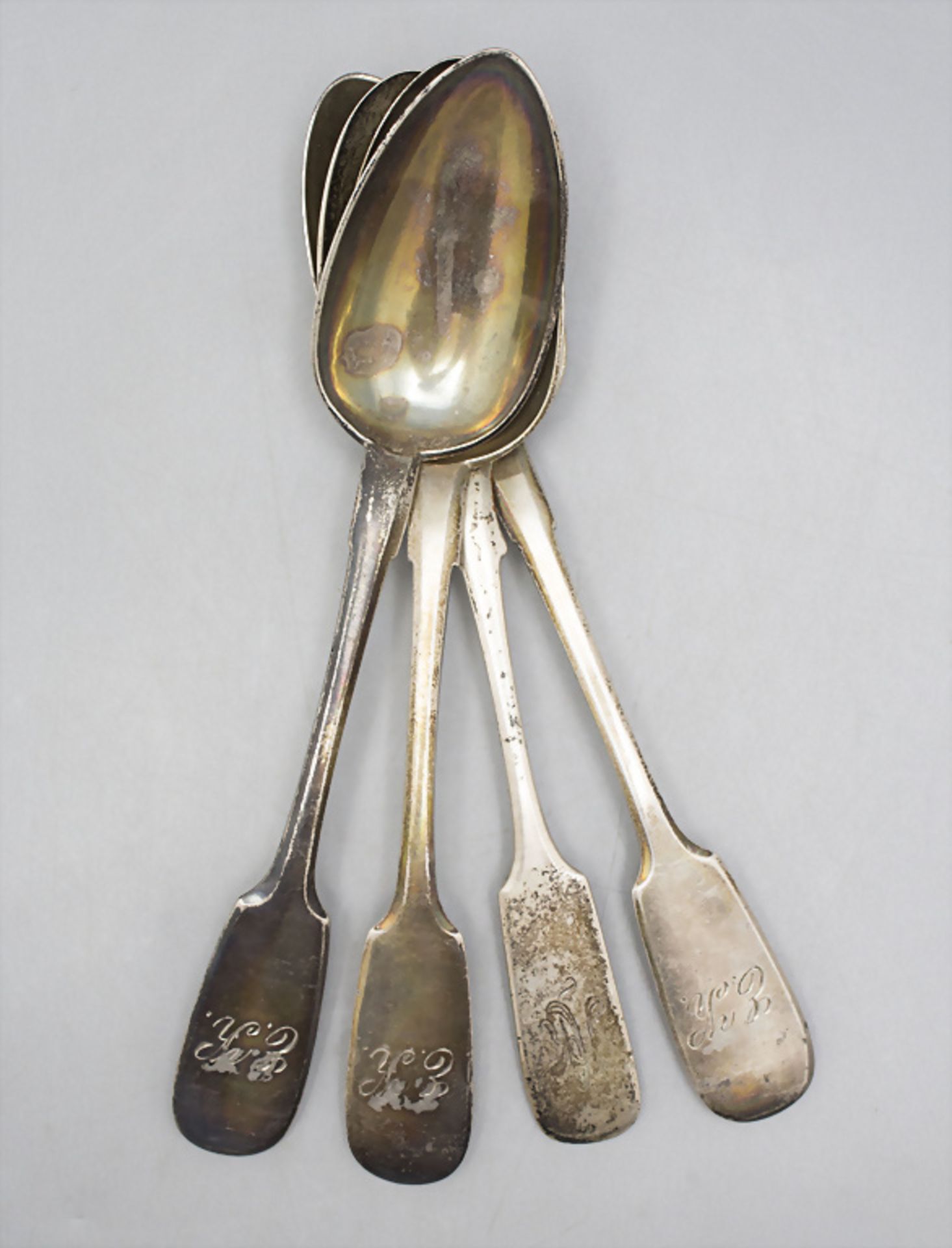 4 Löffel / 4 silver spoons, Riga, 1875