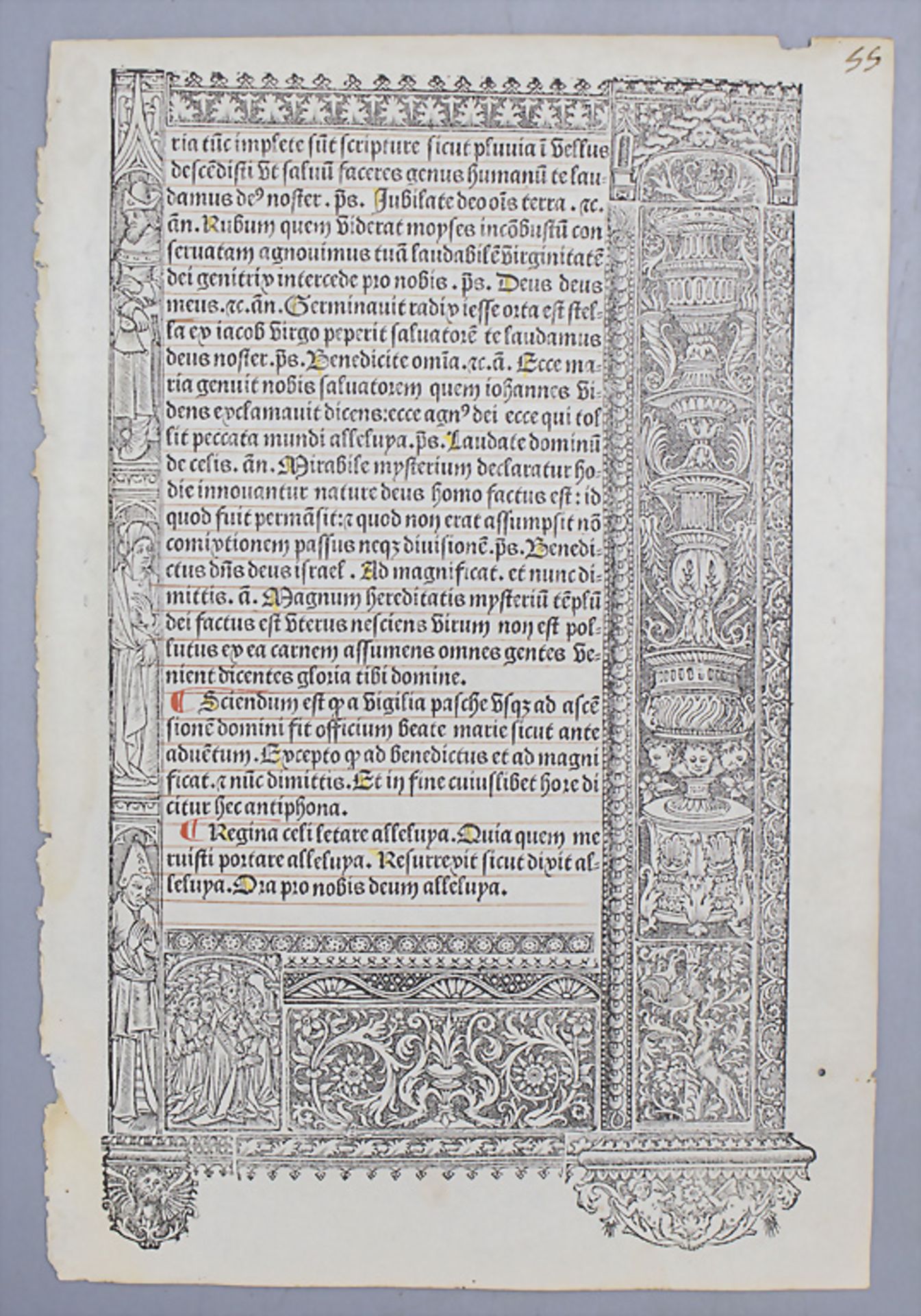 Stundenbuchblatt mit Verkündigungsszene / A book of hours sheet, wohl Frankreich, Ende 15. Jh. - Image 13 of 14