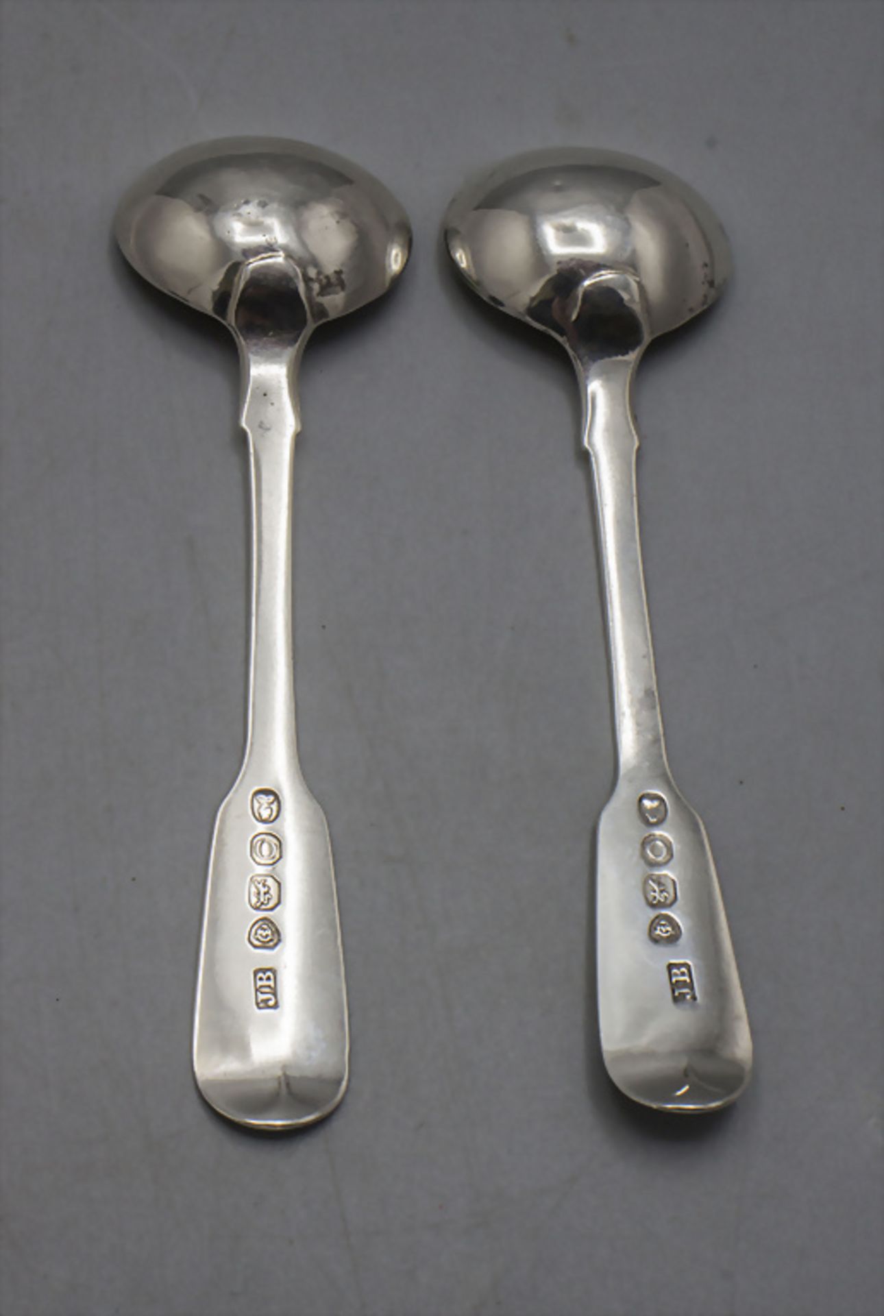 Paar Salzlöffel / A pair of Georgian silver salt spoons, James Beebe, London, 1825 - Image 2 of 4