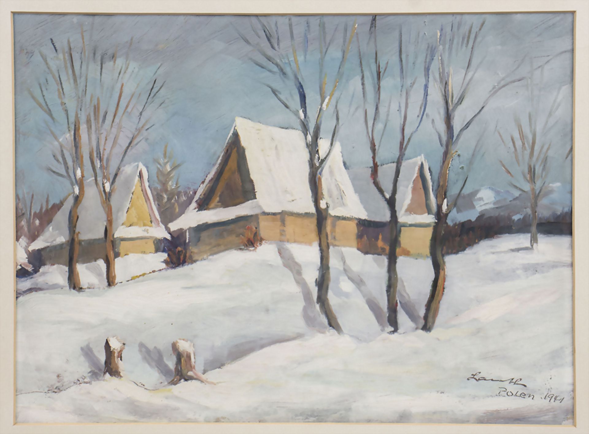Robert LAUTH (1896 Ludwigshafen am Rhein - 1985 ebenda), 'Winter in Polen' / 'Winter in ...
