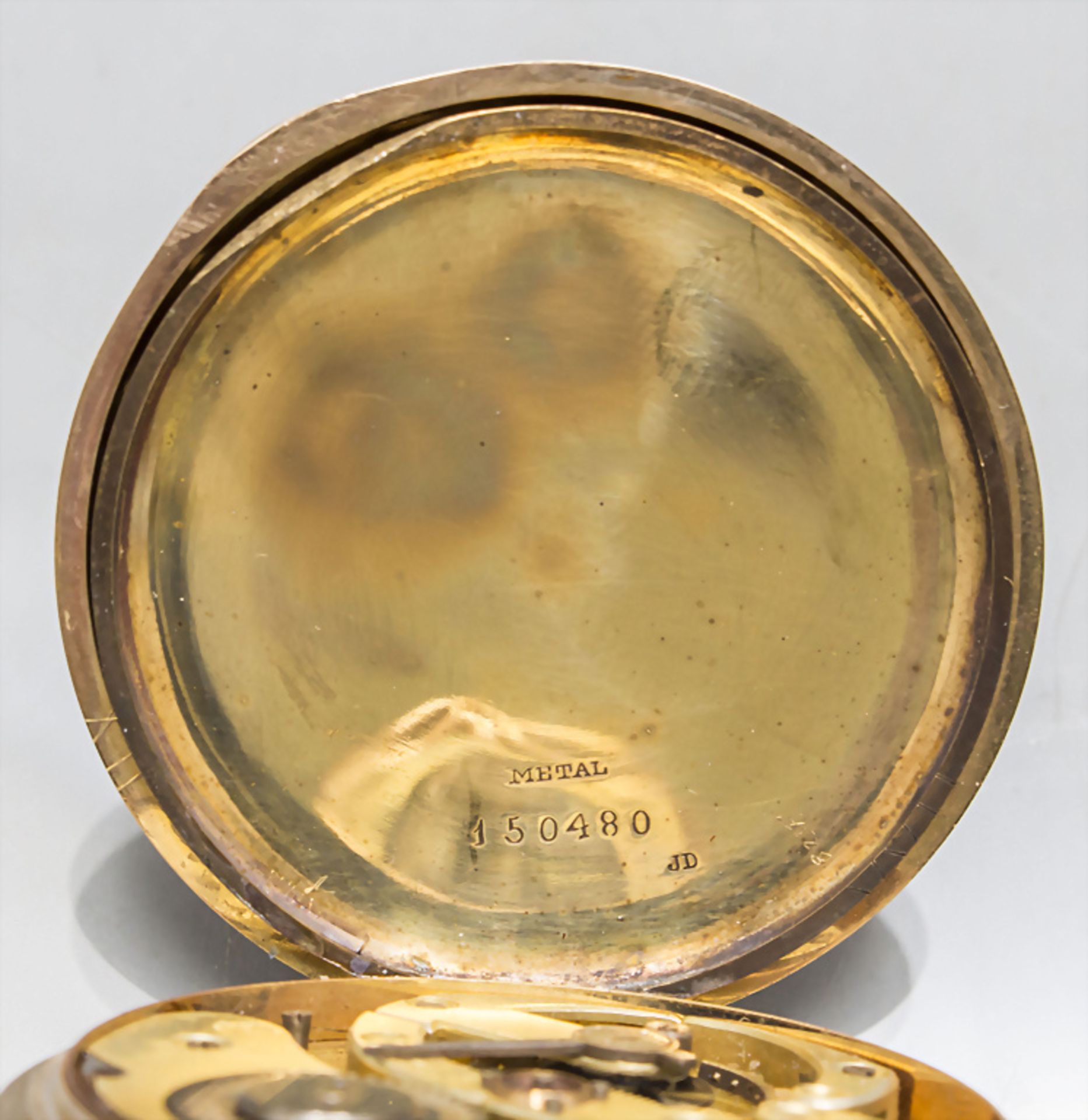 Savonette / Taschenuhr / A 14 ct gold pocket watch, Monopol Dürrstein, Dresden / Swiss, um 1910 - Image 6 of 7