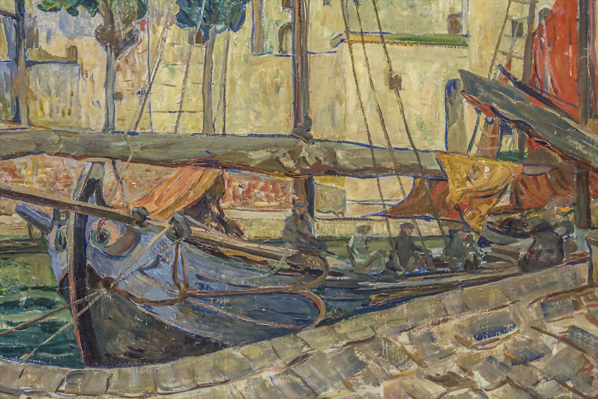 Ilka von Kuczynska-Fessler (1871-?), 'Boote im Hafen' / 'Boats at the pier', Wiener Sezession - Bild 3 aus 5