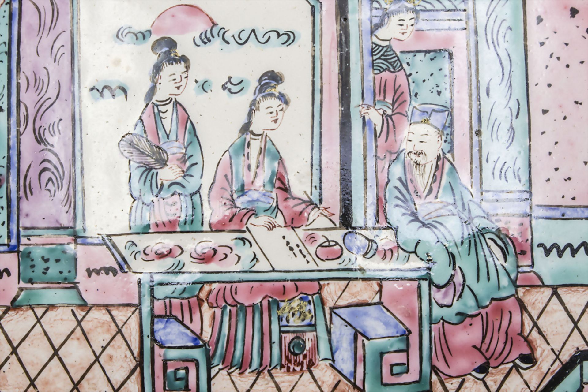 Kantonemail-Deckeldose / An enamelled lidded box, China, Qing-Dynastie (1644-1911) - Image 6 of 6