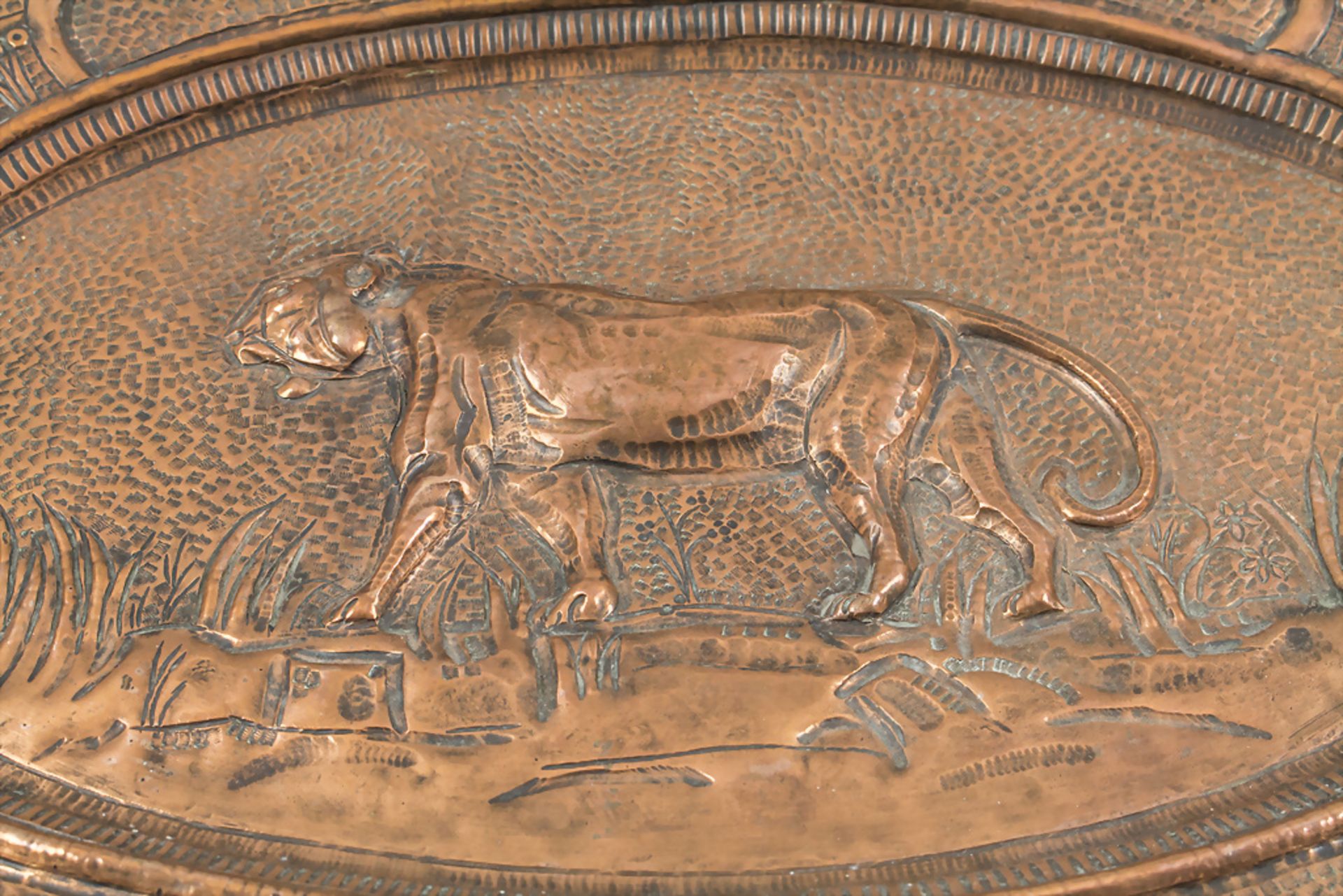 Kupfer-Wandplatte 'Panther' / A copper wall plate 'Panther' - Image 2 of 3