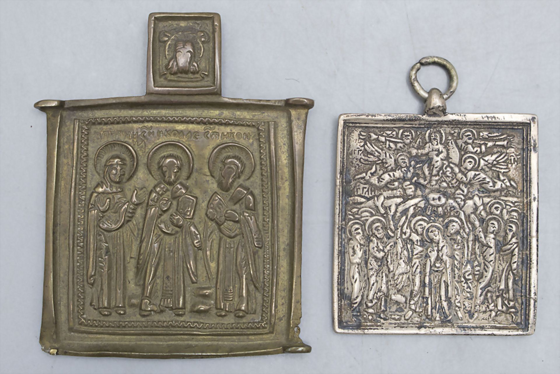 Konvolut Anhänger- und Reiseikonen / A collection of 7 pendants and travel icons, 19. Jh. - Bild 2 aus 5