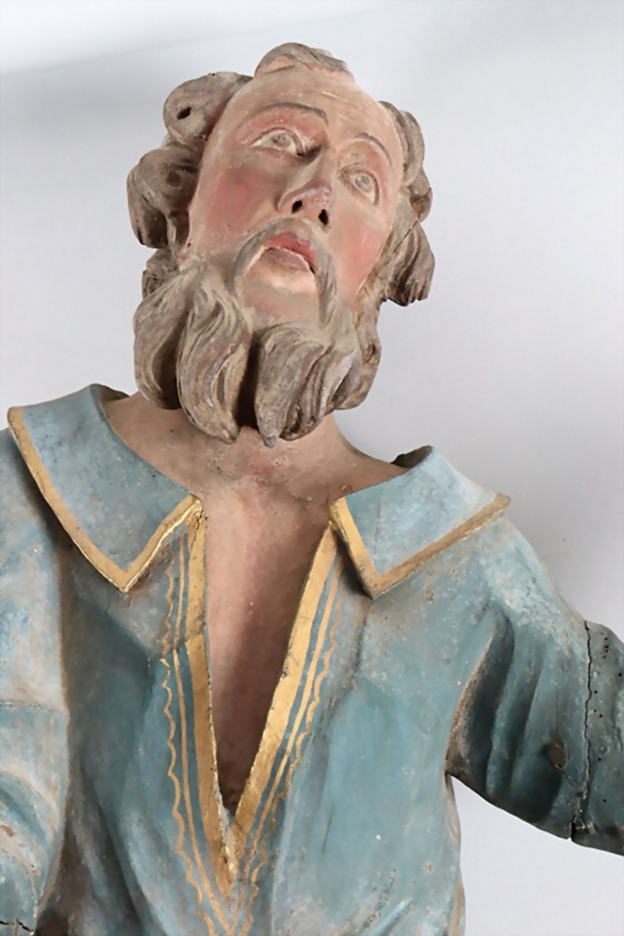Heiligenfigur / A wooden sculpture of a saint, Anfang 18. Jh. - Bild 3 aus 7