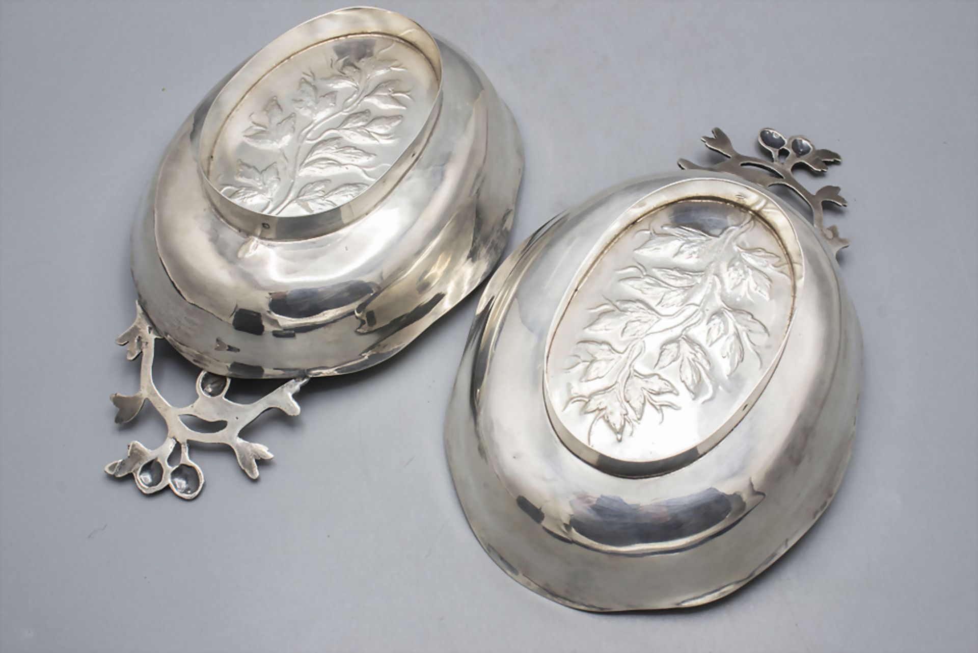 Paar dekorative Anbietschalen / A pair of decorative silver serving dishes, Paillard Frères, ... - Image 3 of 6