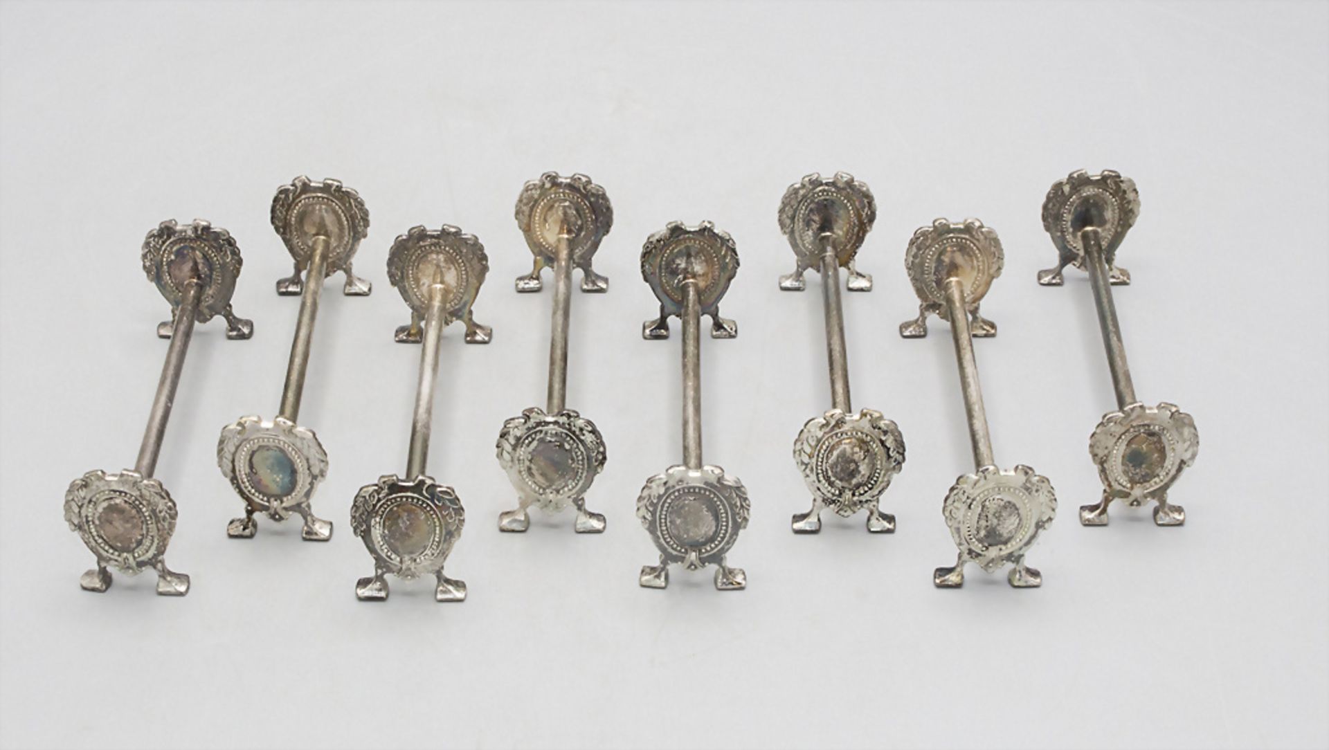 8 Messerbänke / 8 silver knife rests, Bruckmann und Söhne, Heilbronn, um 1930