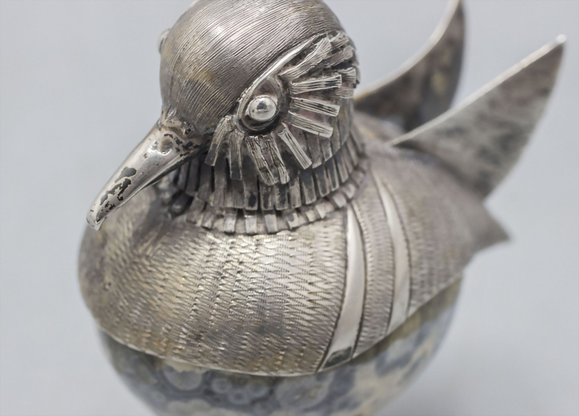 Vogelfigur / A vintage Sterling silver and stone figurine of a bird, Südamerika, 20. Jh. - Image 3 of 5