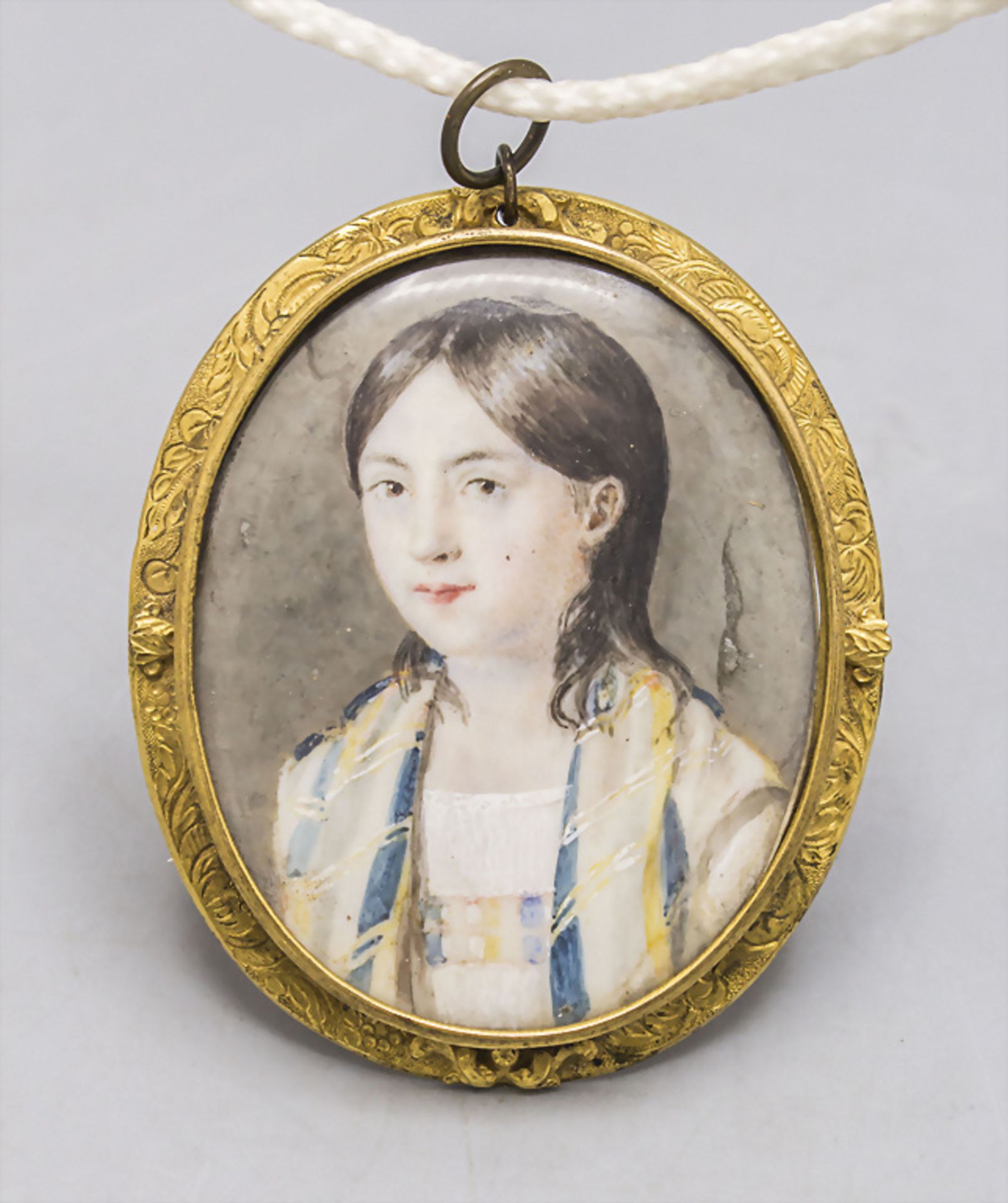 Théodore Gudin (1802-1880), Miniatur Porträt eines Mädchens / A miniature portrait of a girl, ...