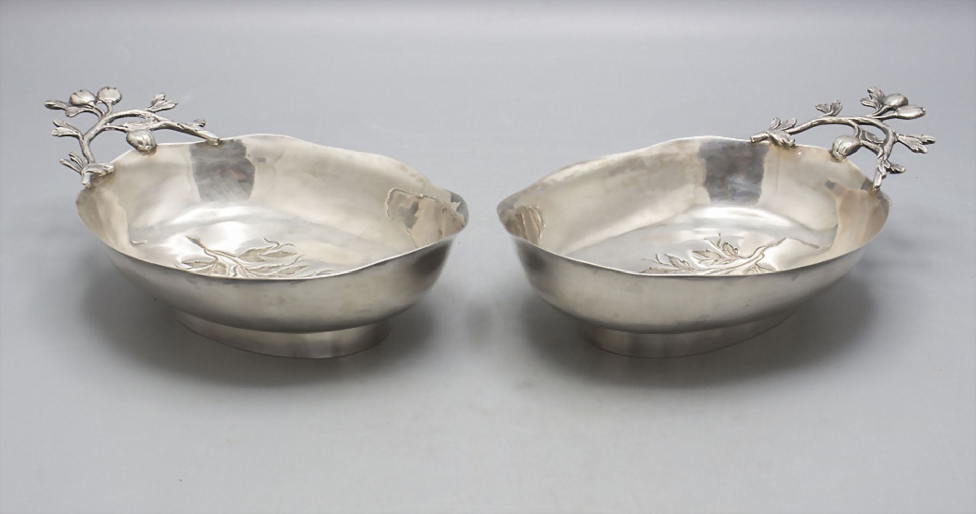 Paar dekorative Anbietschalen / A pair of decorative silver serving dishes, Paillard Frères, ... - Image 2 of 6