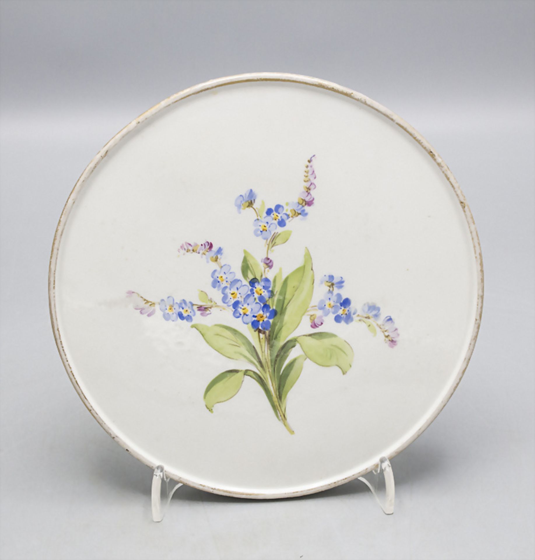 Untersetzer mit Vergissmeinnicht / A coaster with forget-me-not, Meissen, ca. 1880