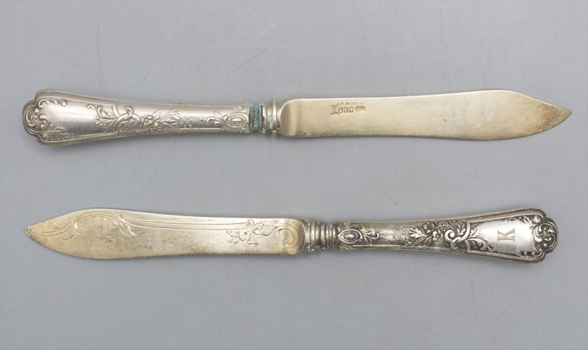 11 Teile Dessertbesteck / 11 pieces of silver dessert cutlery, Koch & Bergfeld, um 1900 - Image 3 of 5