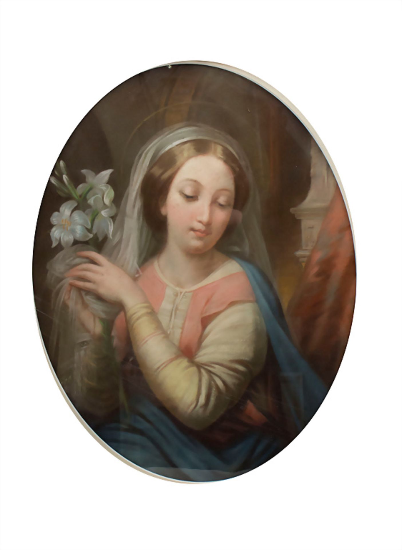 Unbekannter Künstler des 19. Jh., 'Heilige Maria mit Lilie' / 'Holy Mary with a lily', 1859